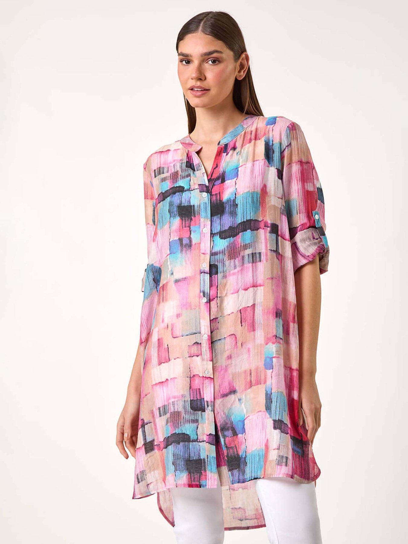 undefined Abstract Print Longline Blouse