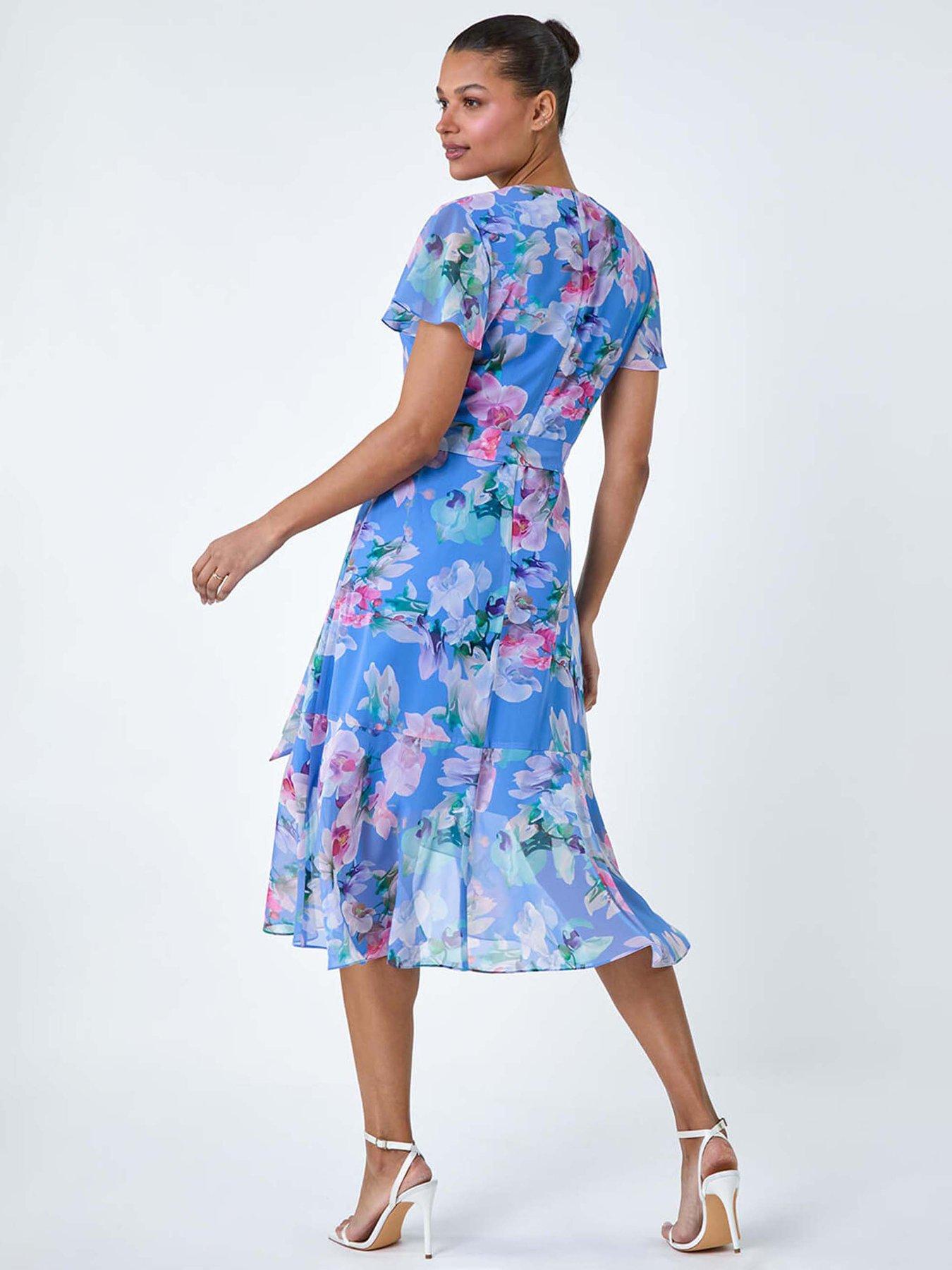 Roman Floral Frill Detail Wrap Dress | Very