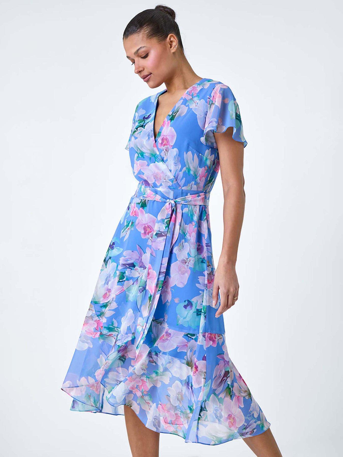 Roman Floral Frill Detail Wrap Dress | Very
