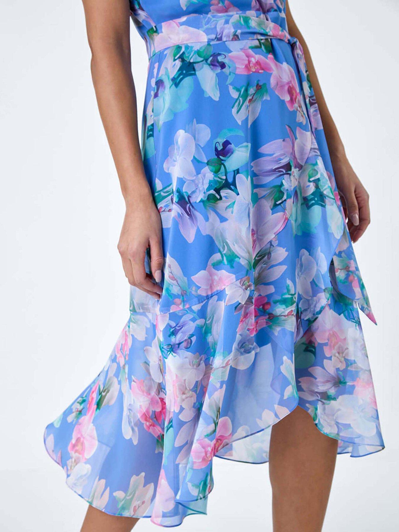 Roman Floral Frill Detail Wrap Dress | Very