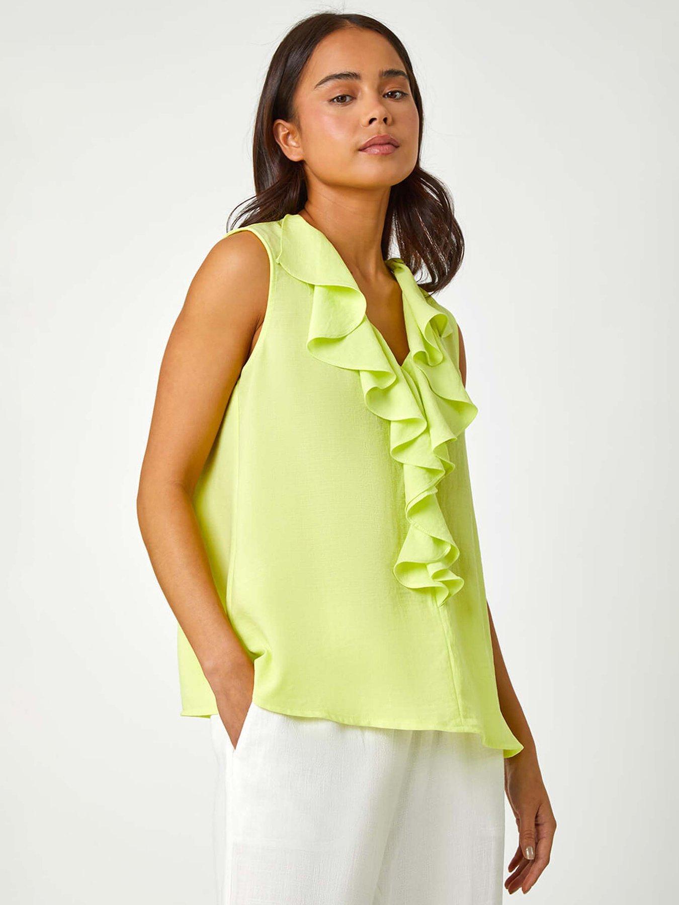 undefined Petite Frill Front Vest Top