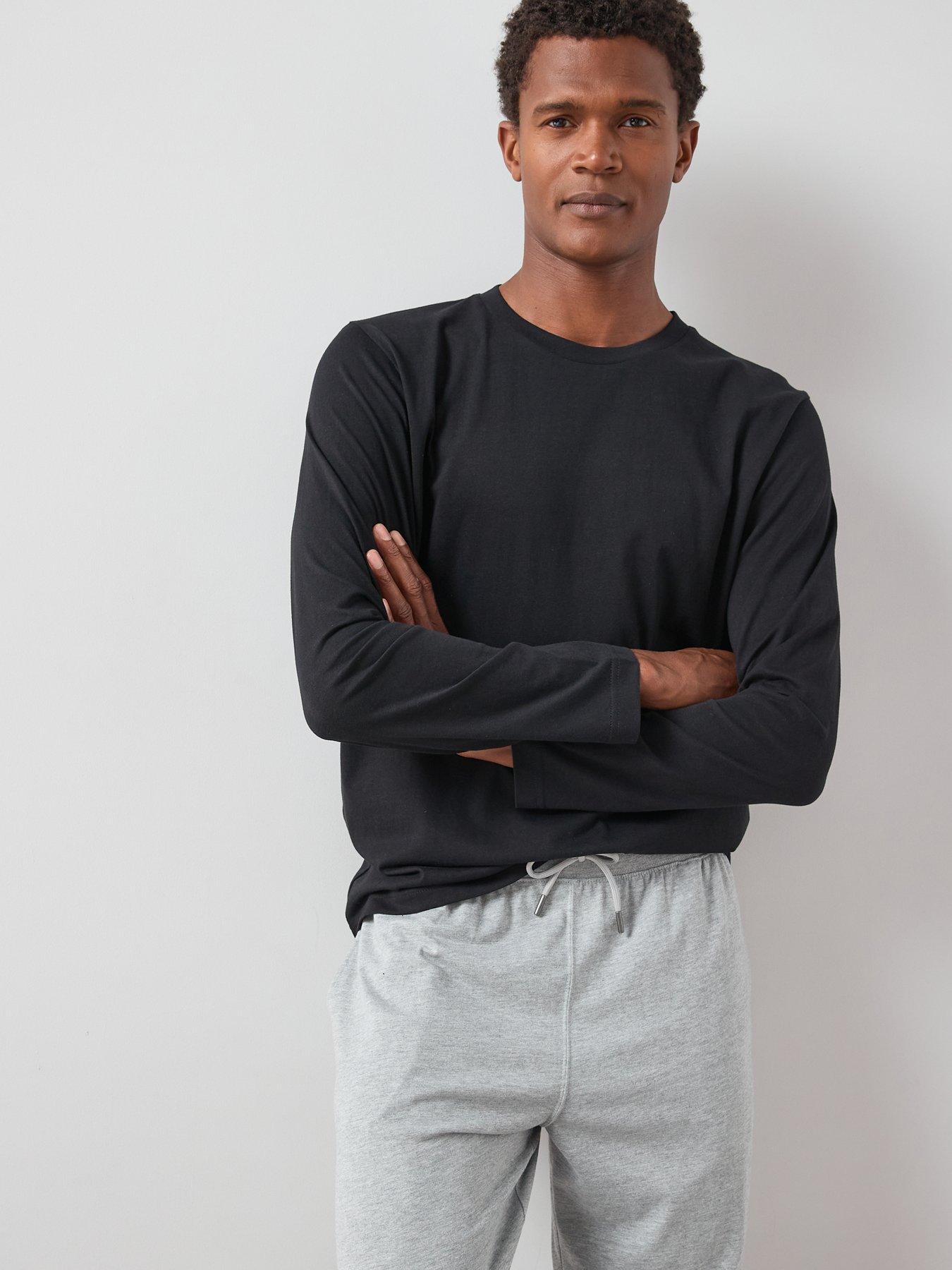 Image 5 of 6 of The Very Collection Long Sleeve T-Shirt And Jogger PJ Set - Grey/Black