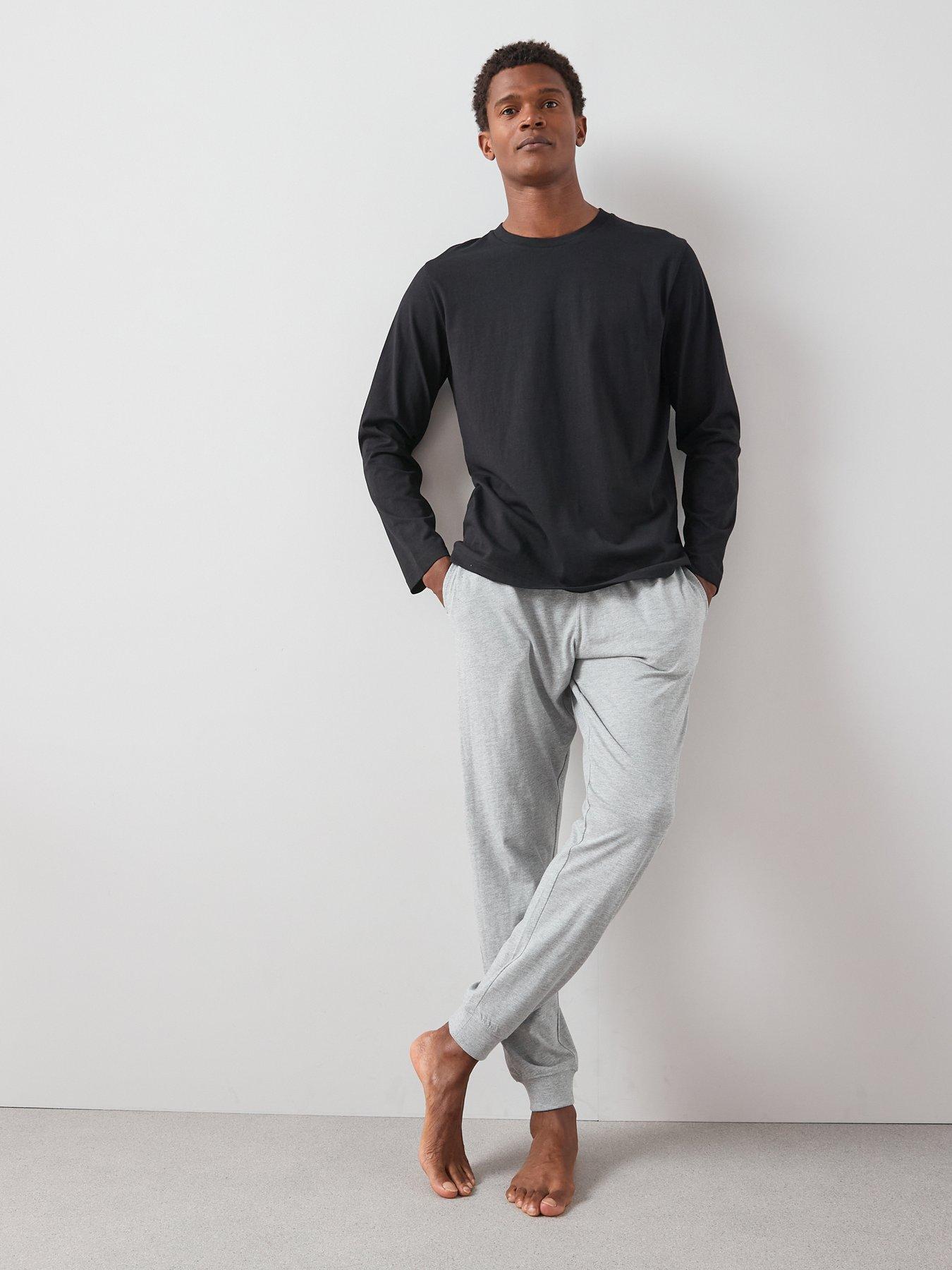 Image 6 of 6 of The Very Collection Long Sleeve T-Shirt And Jogger PJ Set - Grey/Black