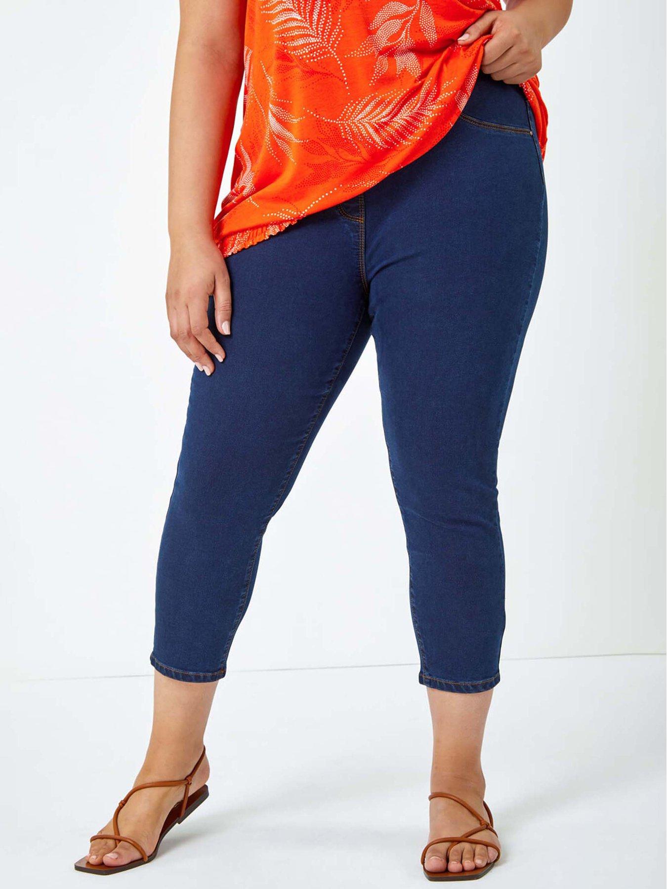 undefined Curve Elastic Waist Cropped Denim Jeggings