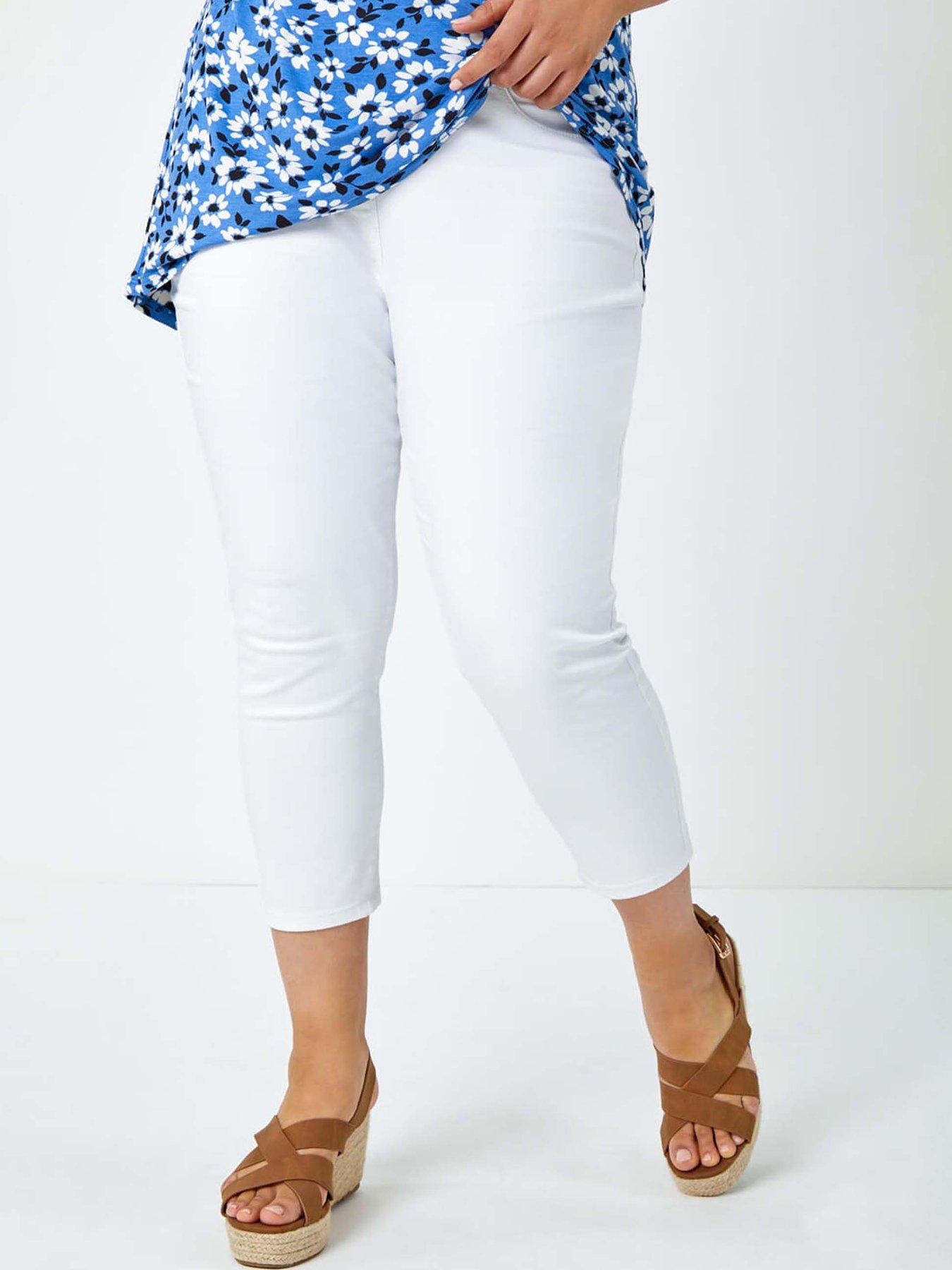 undefined Curve Elastic Waist Cropped Denim Jeggings