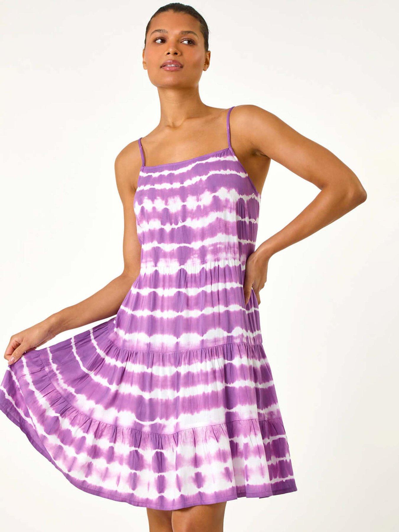 undefined Tie Dye Print Tiered Dress