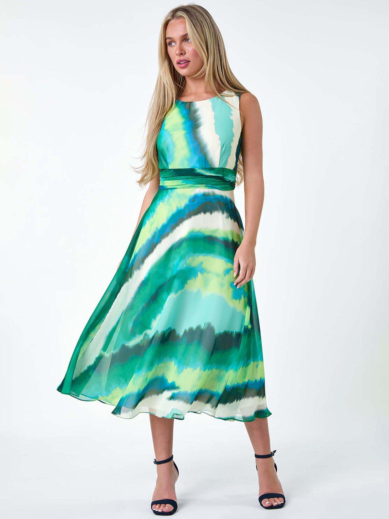 undefined Petite Sleeveless Abstract Print Midi Dress