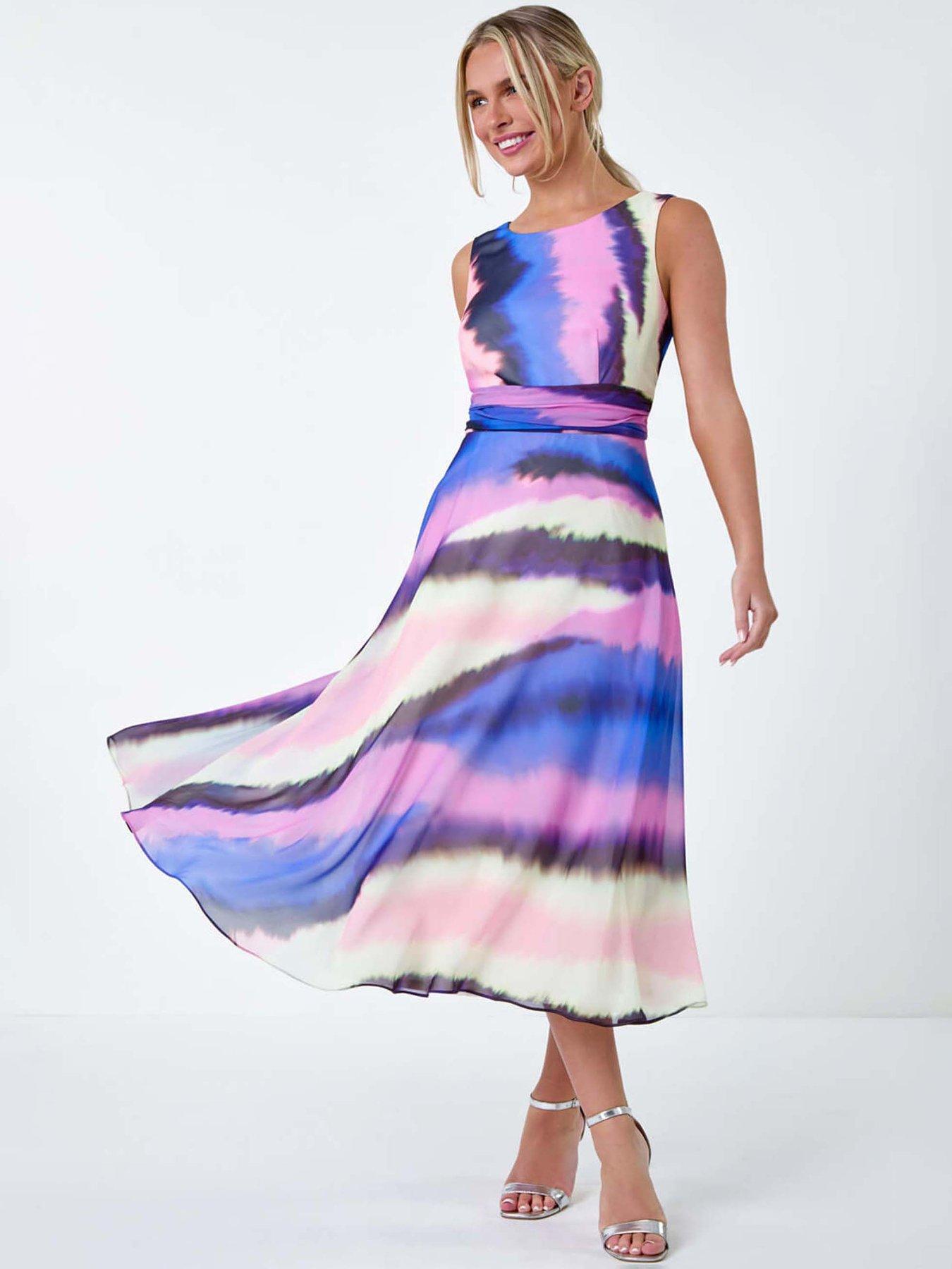 undefined Petite Sleeveless Abstract Print Midi Dress