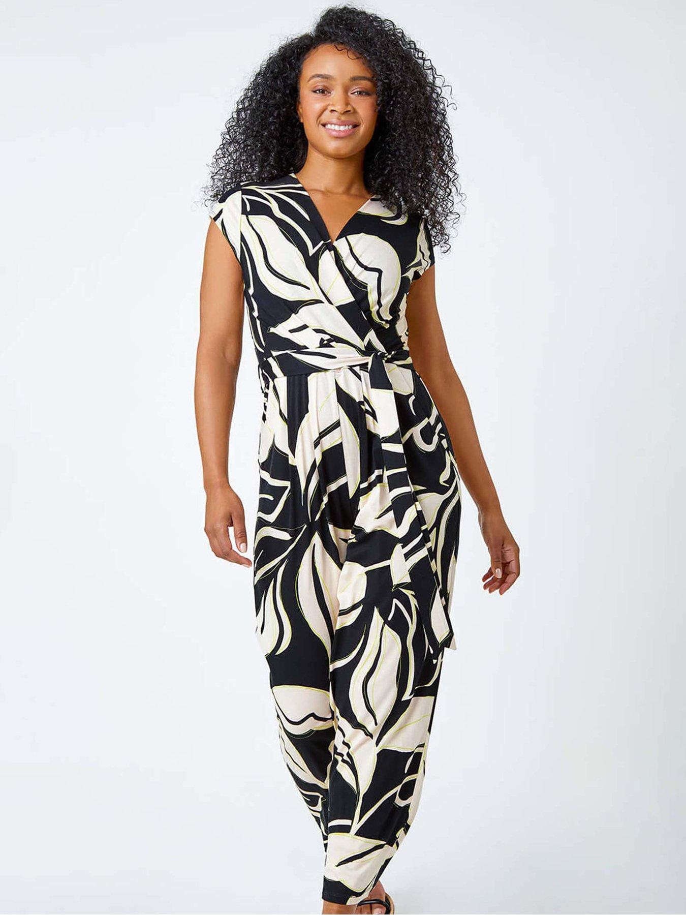 Roman Petite Leaf Print Stretch Jumpsuit | Very