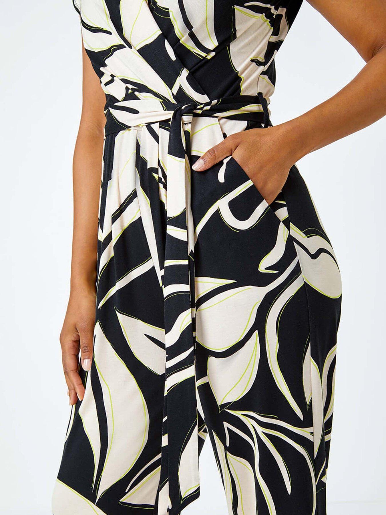 Roman Petite Leaf Print Stretch Jumpsuit | Very
