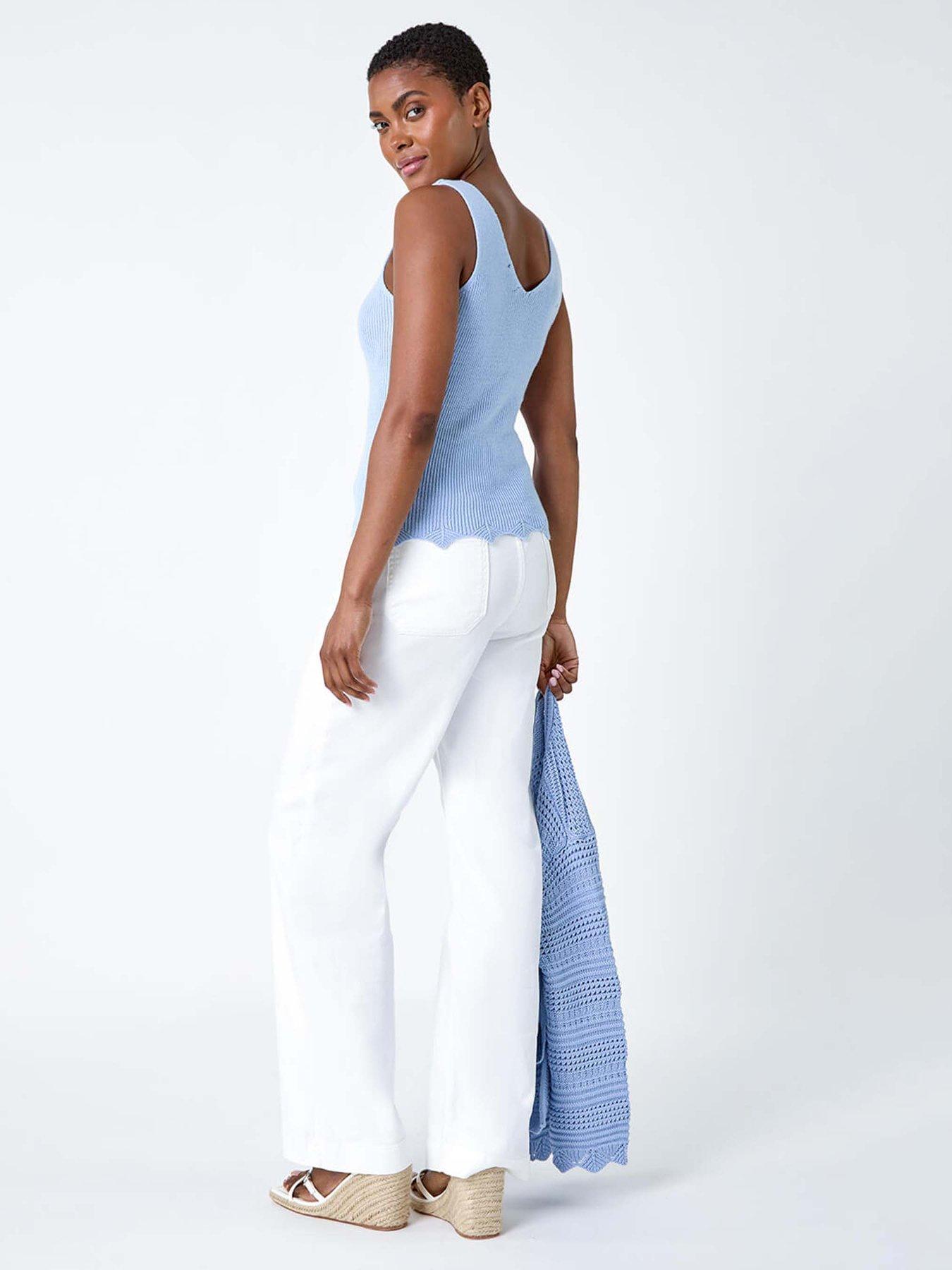 Image 2 of 5 of Roman Scalloped Edge V-neck Knit Vest