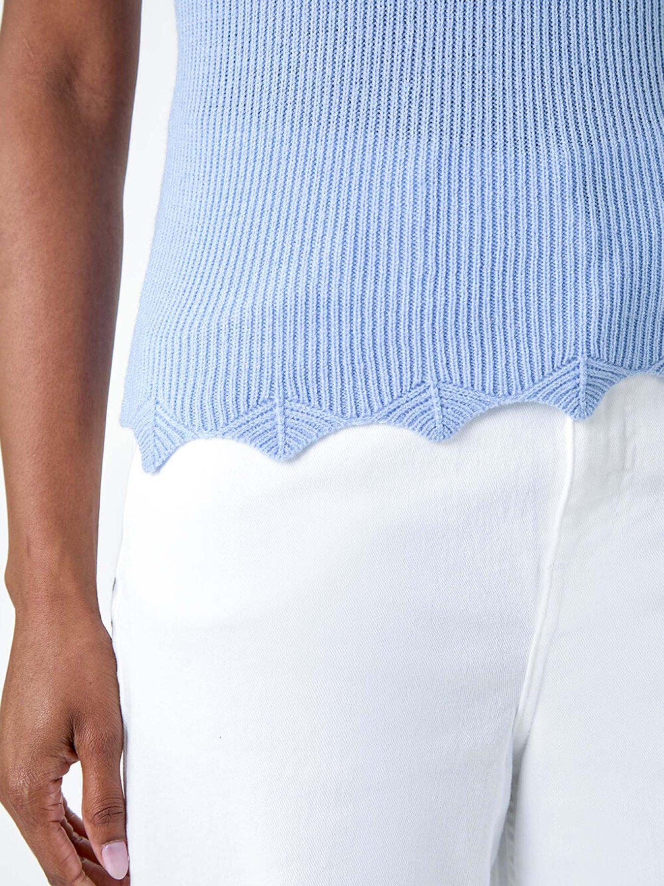 Image 5 of 5 of Roman Scalloped Edge V-neck Knit Vest