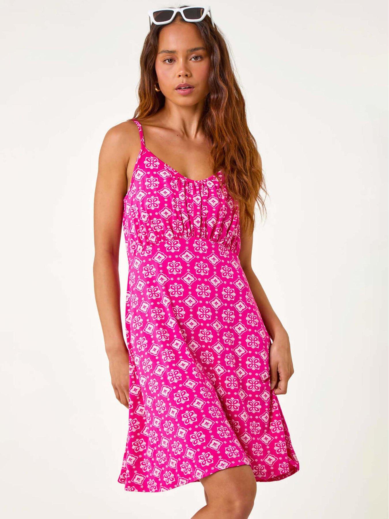 undefined Petite Geometric Strappy Stretch Dress
