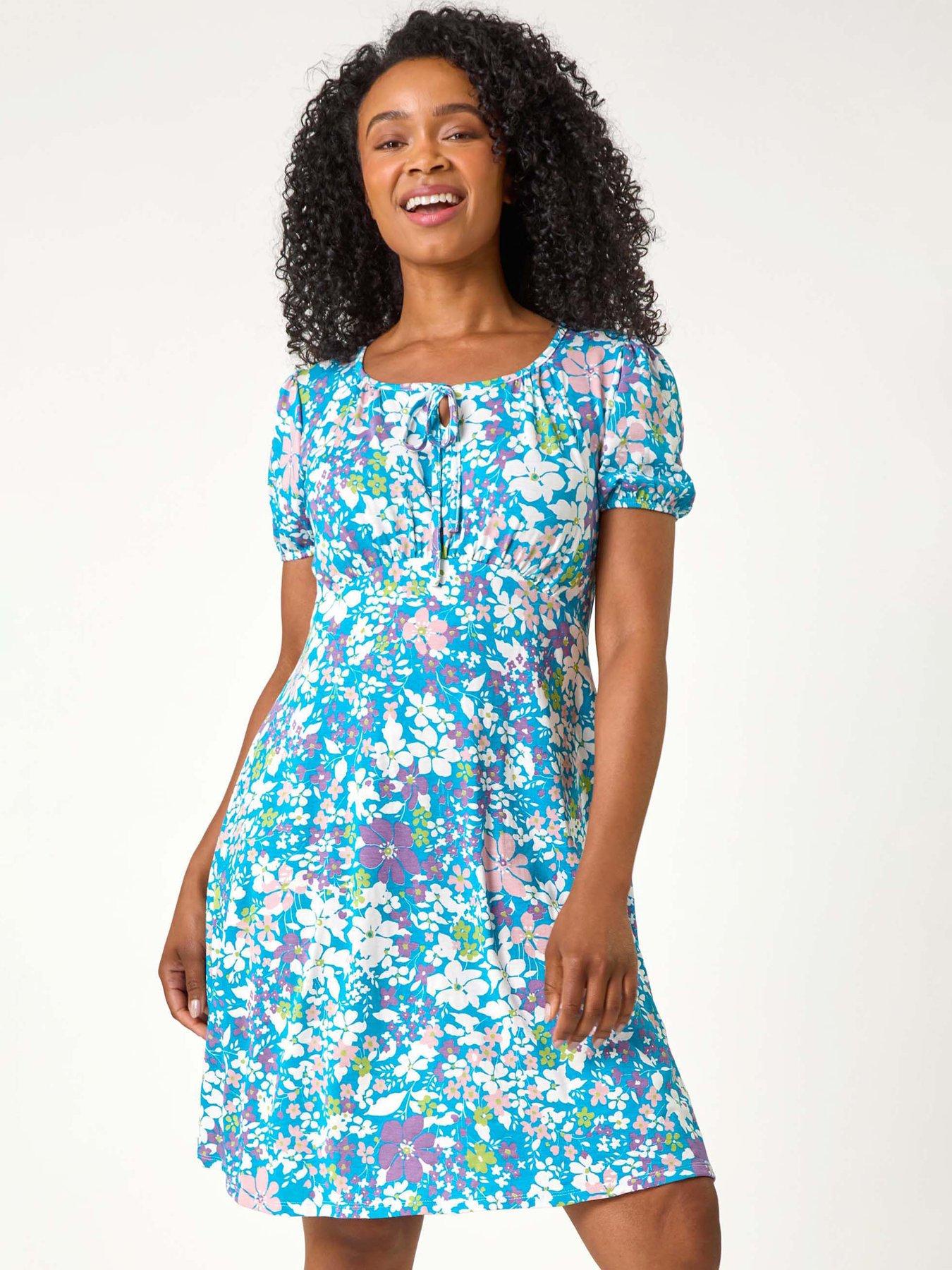 undefined Petite Floral Print Stretch Dress