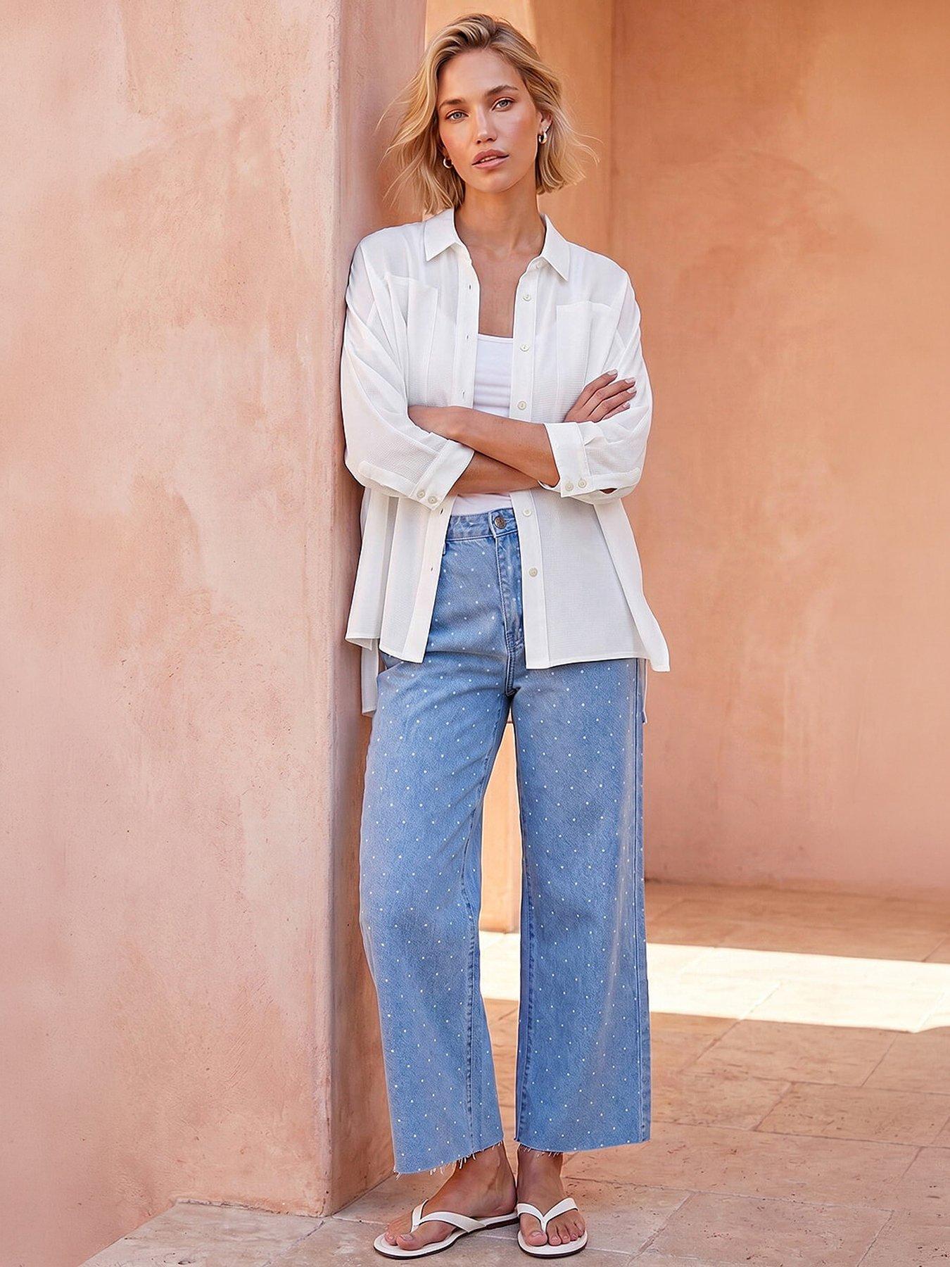 Roman Relaxed Smart Stretch Shirt for Women UK - Ladies Spring Everyday Summer Break 3/4 Length Sleeve Soft Classic Collar Comfy Lightweight Blouse Vacation Tops - Image 9