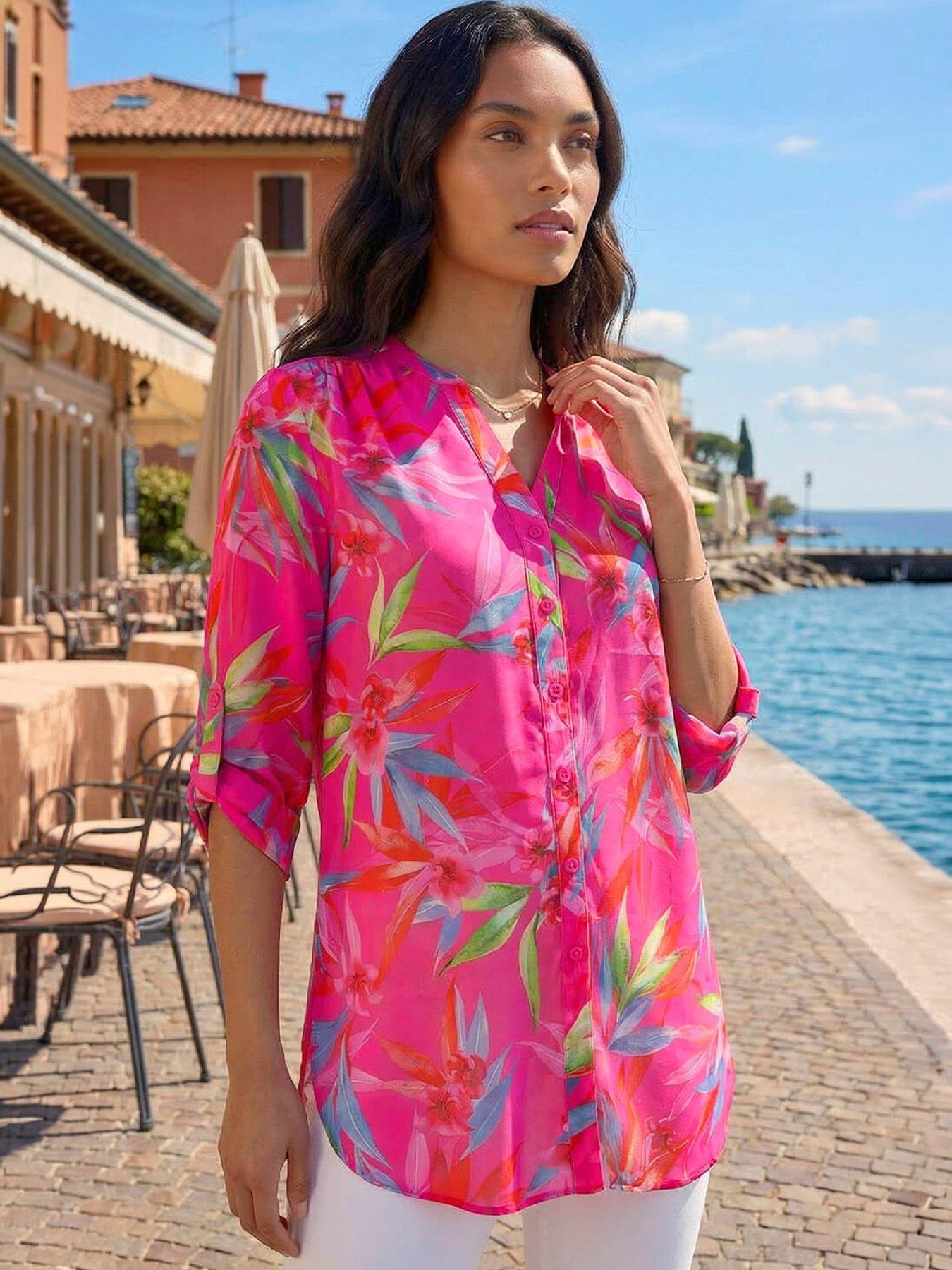 Floral Longline Blouse - SALE 849 main image 1