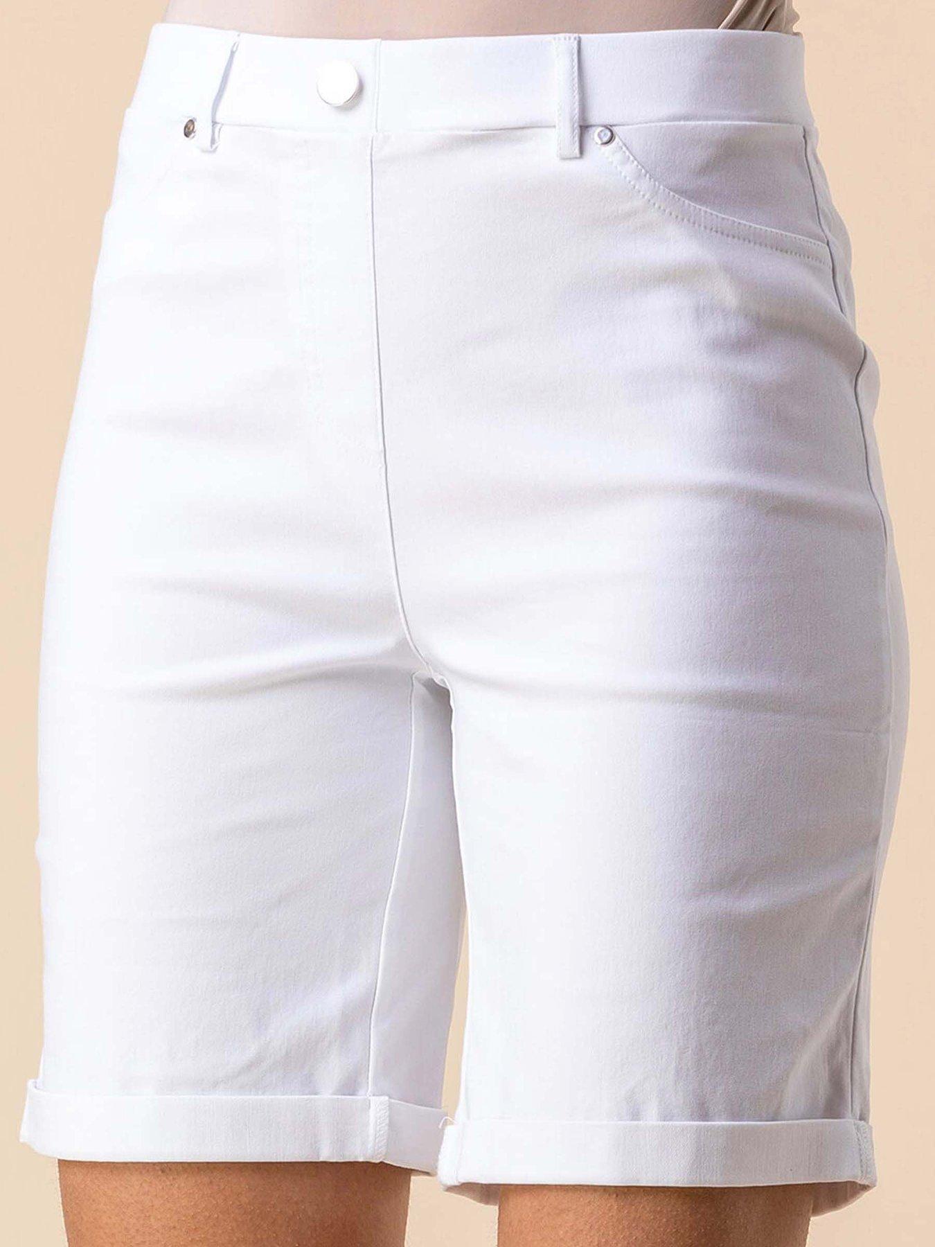 Image of Roman Elastic Waist Turn Up Stretch Shorts
