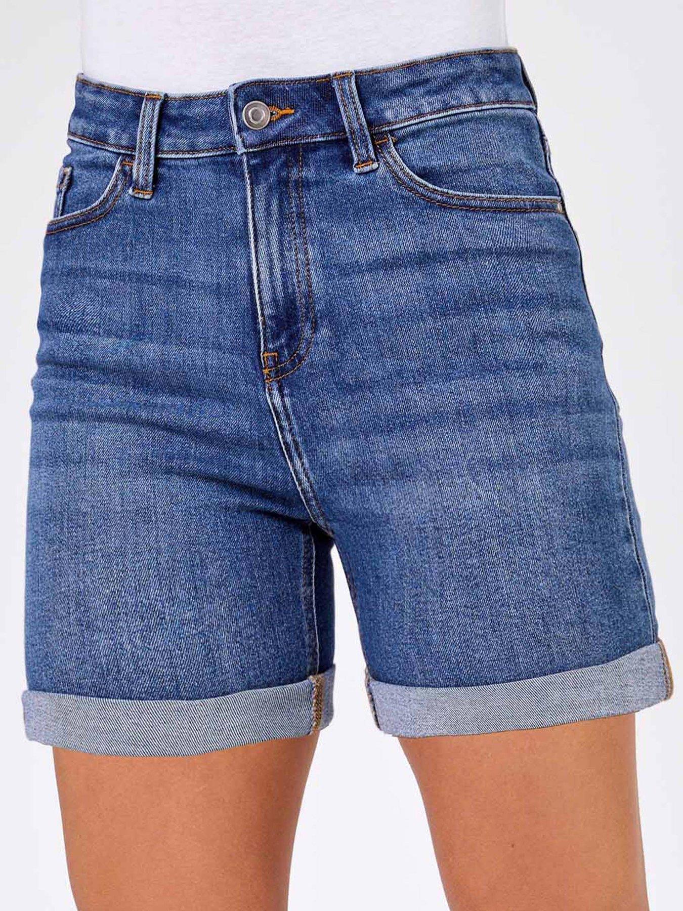 Image 1 of 3 of Roman Stretch Denim Mom Shorts