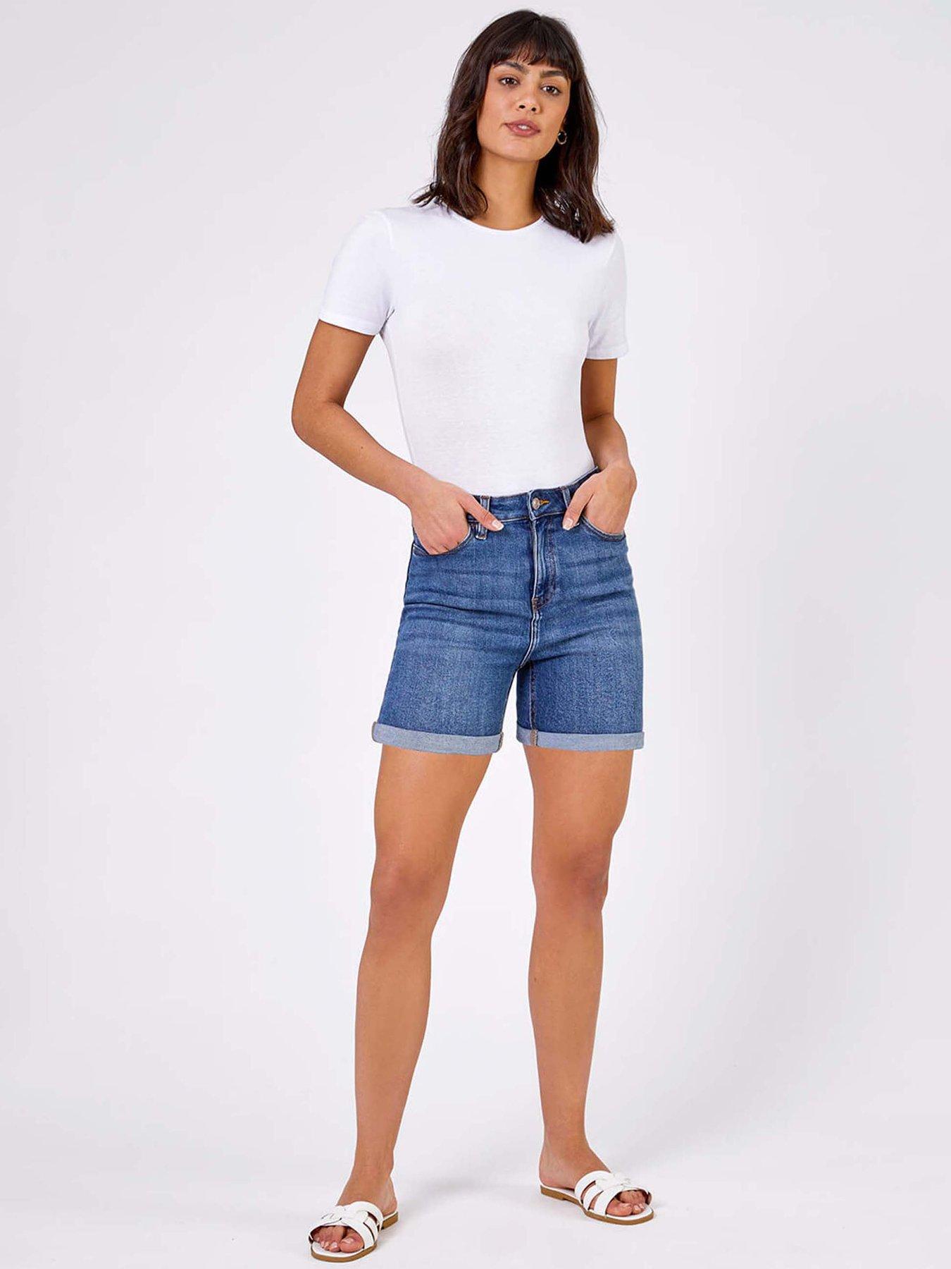 Image 3 of 3 of Roman Stretch Denim Mom Shorts