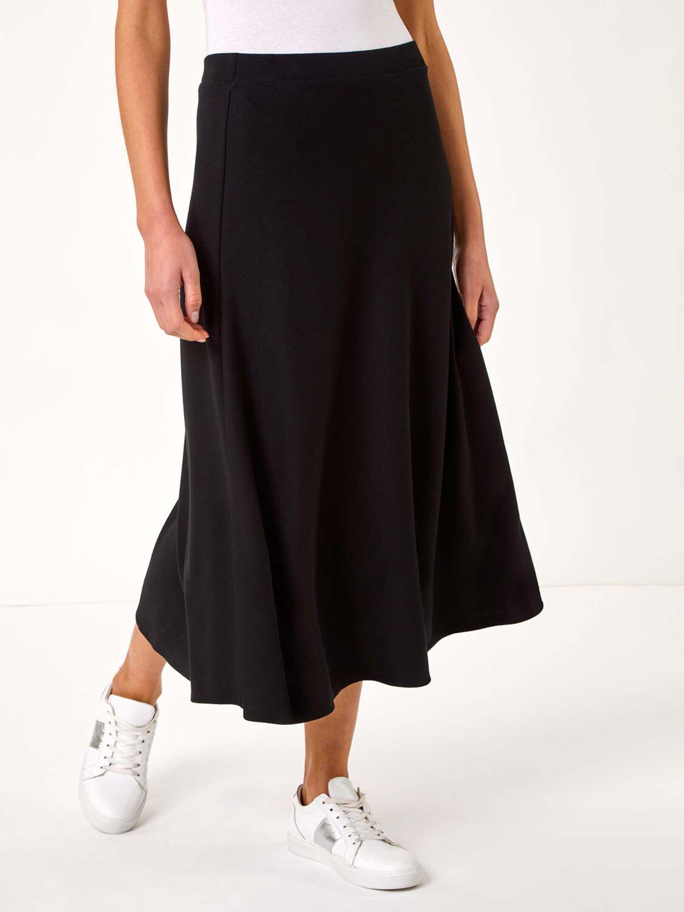 Roman A-line Pull On Stretch Skirt, Black, Size 20, Women