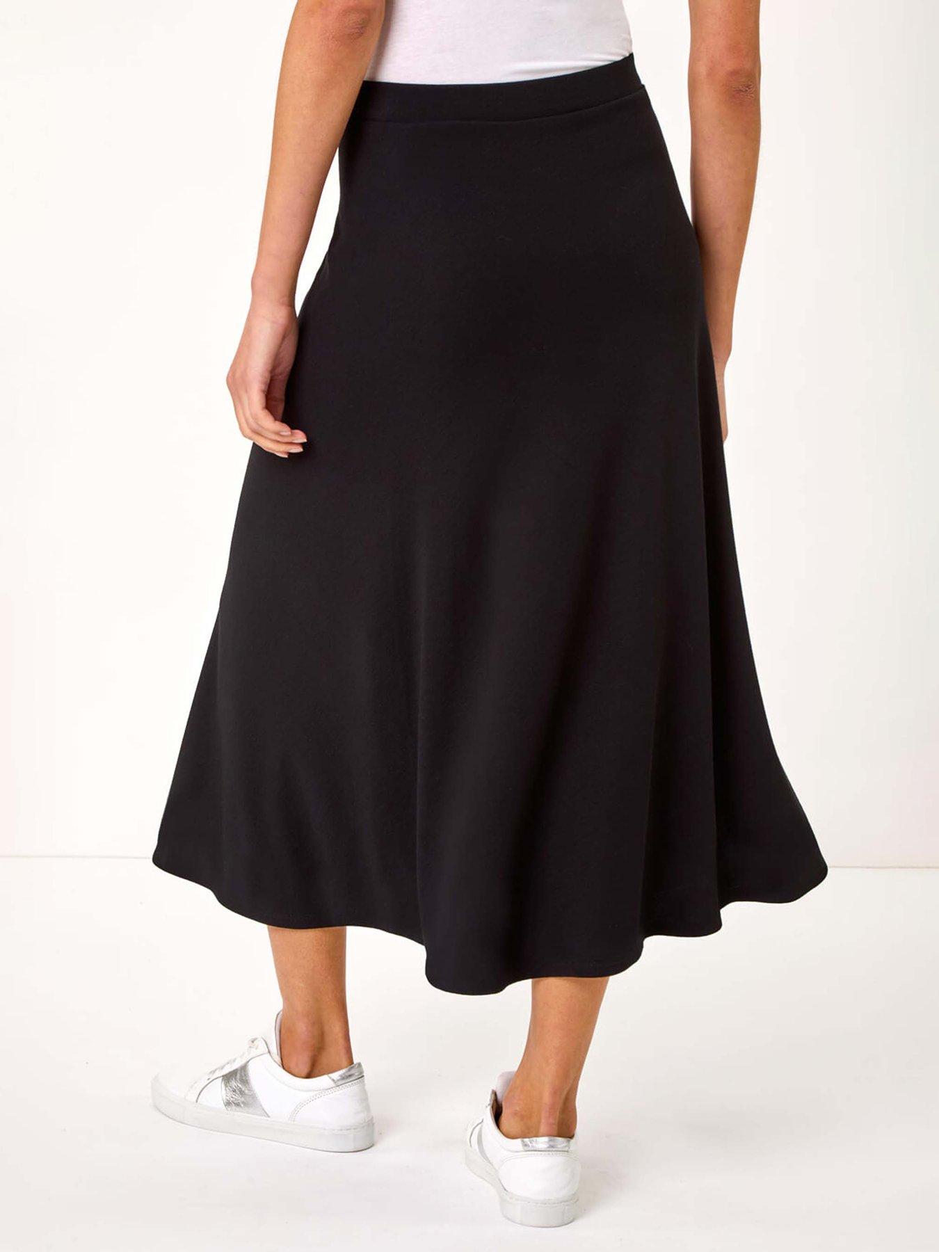 Image 2 of 5 of Roman A-line Pull On Stretch Skirt - Black