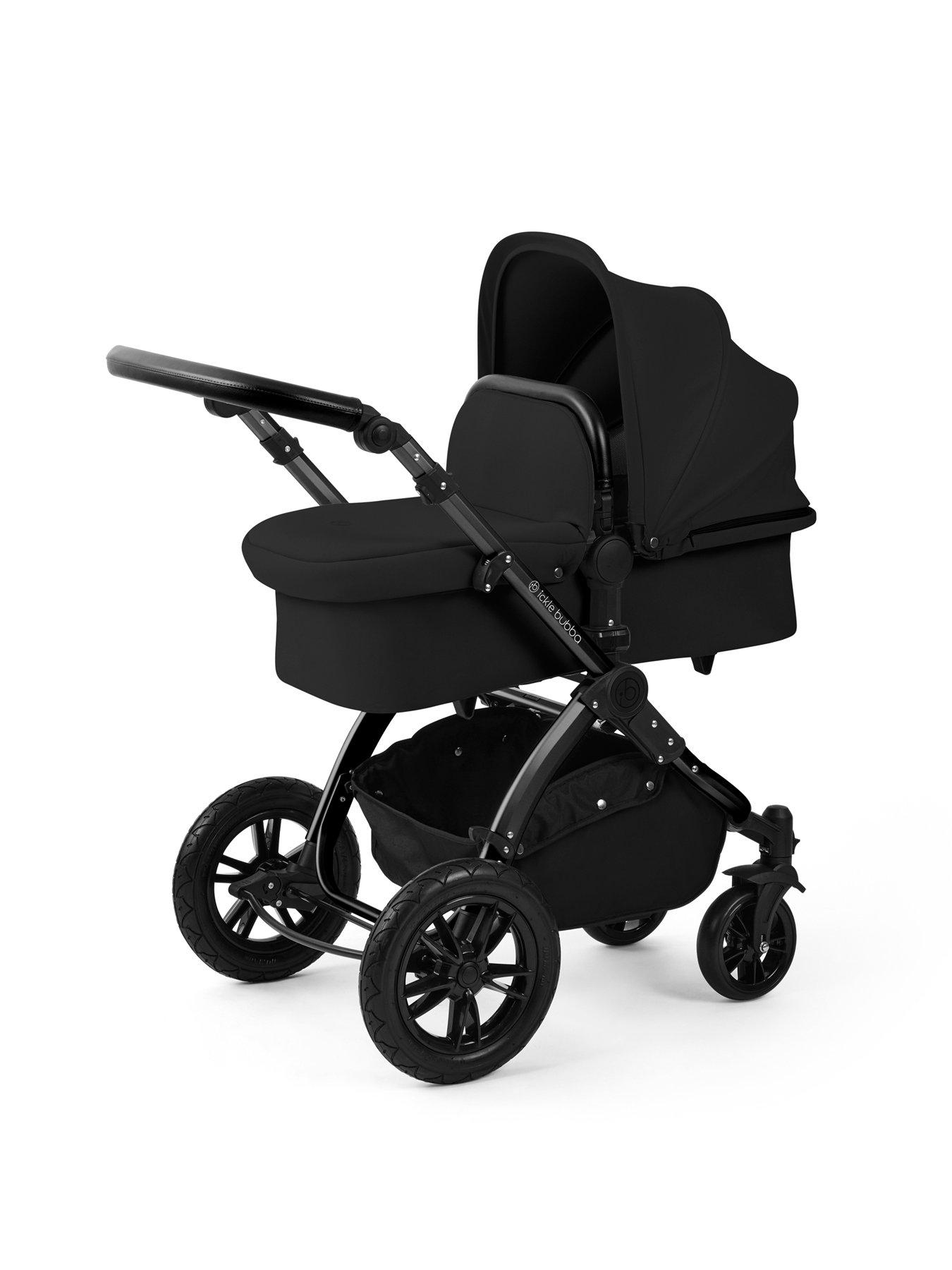 Image 2 of 7 of Ickle Bubba Stomp Luxe 12 Piece Travel System with i-Size Cirrus Car Seat &amp; ISOFIX Base - Black / Midnight / Black