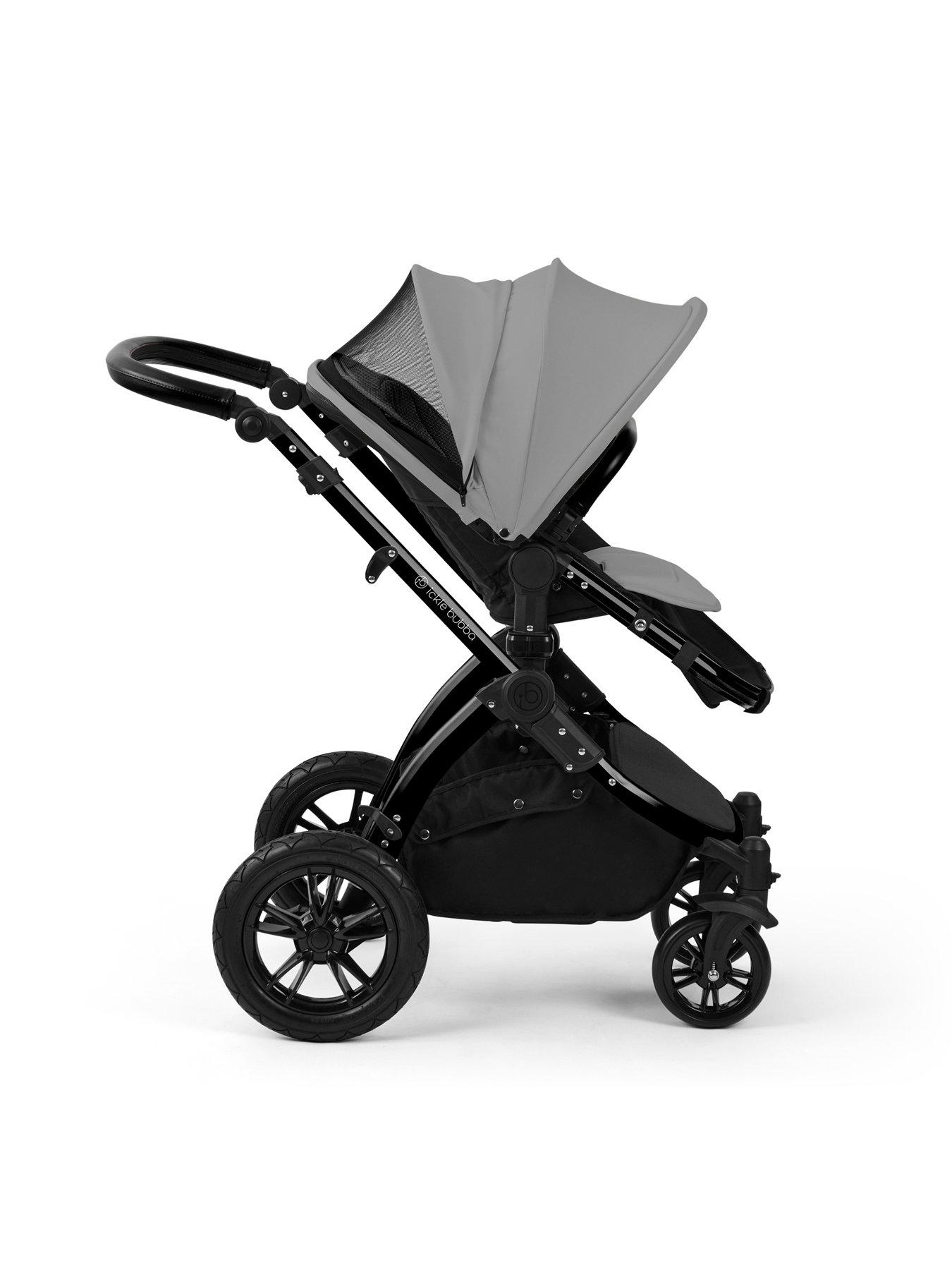 Image 4 of 7 of Ickle Bubba Stomp Luxe 12 Piece Travel System with i-Size Cirrus Car Seat &amp; ISOFIX Base - Black / Pearl Grey / Black
