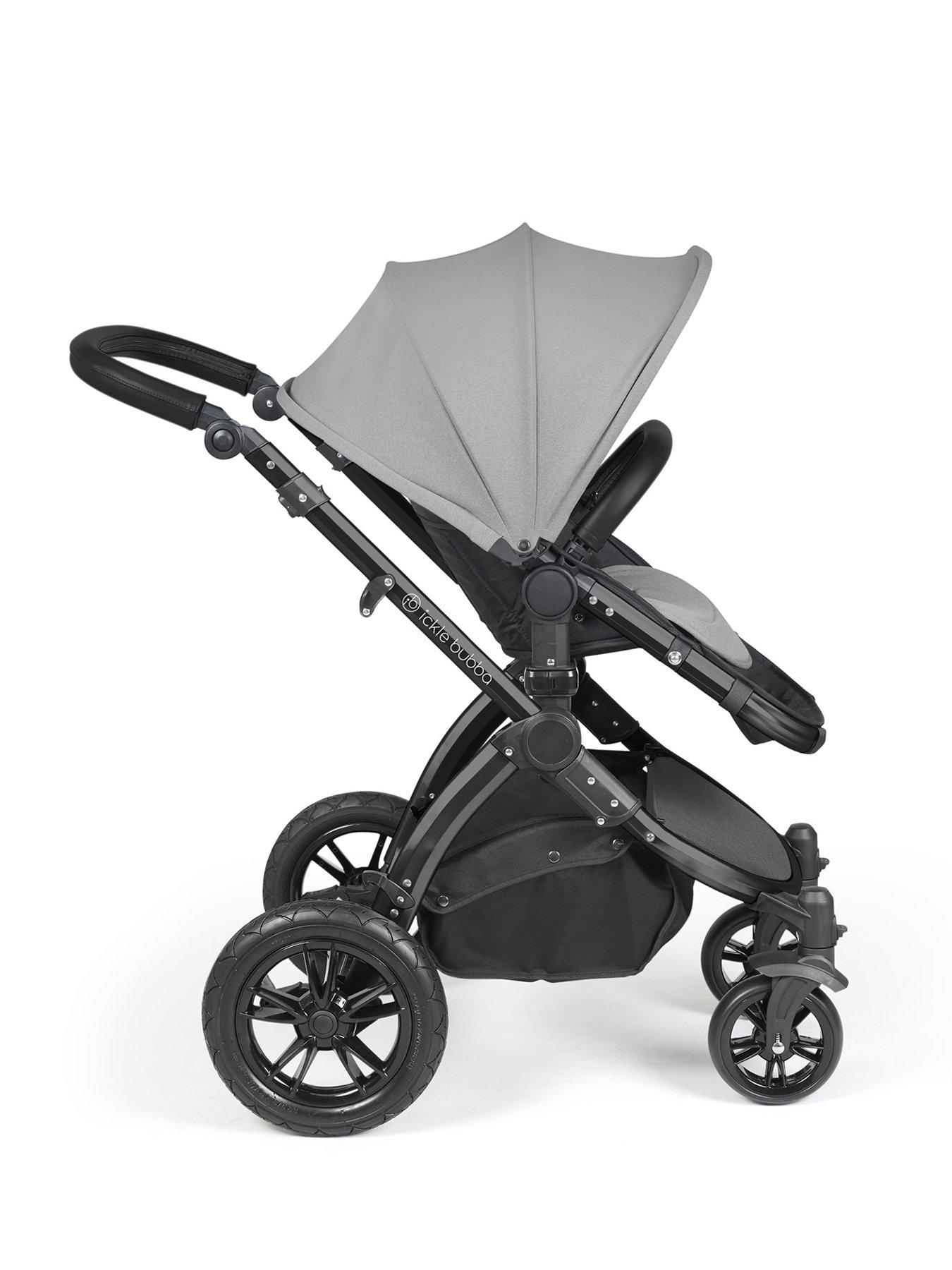 Image 5 of 7 of Ickle Bubba Stomp Luxe 12 Piece Travel System with i-Size Cirrus Car Seat &amp; ISOFIX Base - Black / Pearl Grey / Black