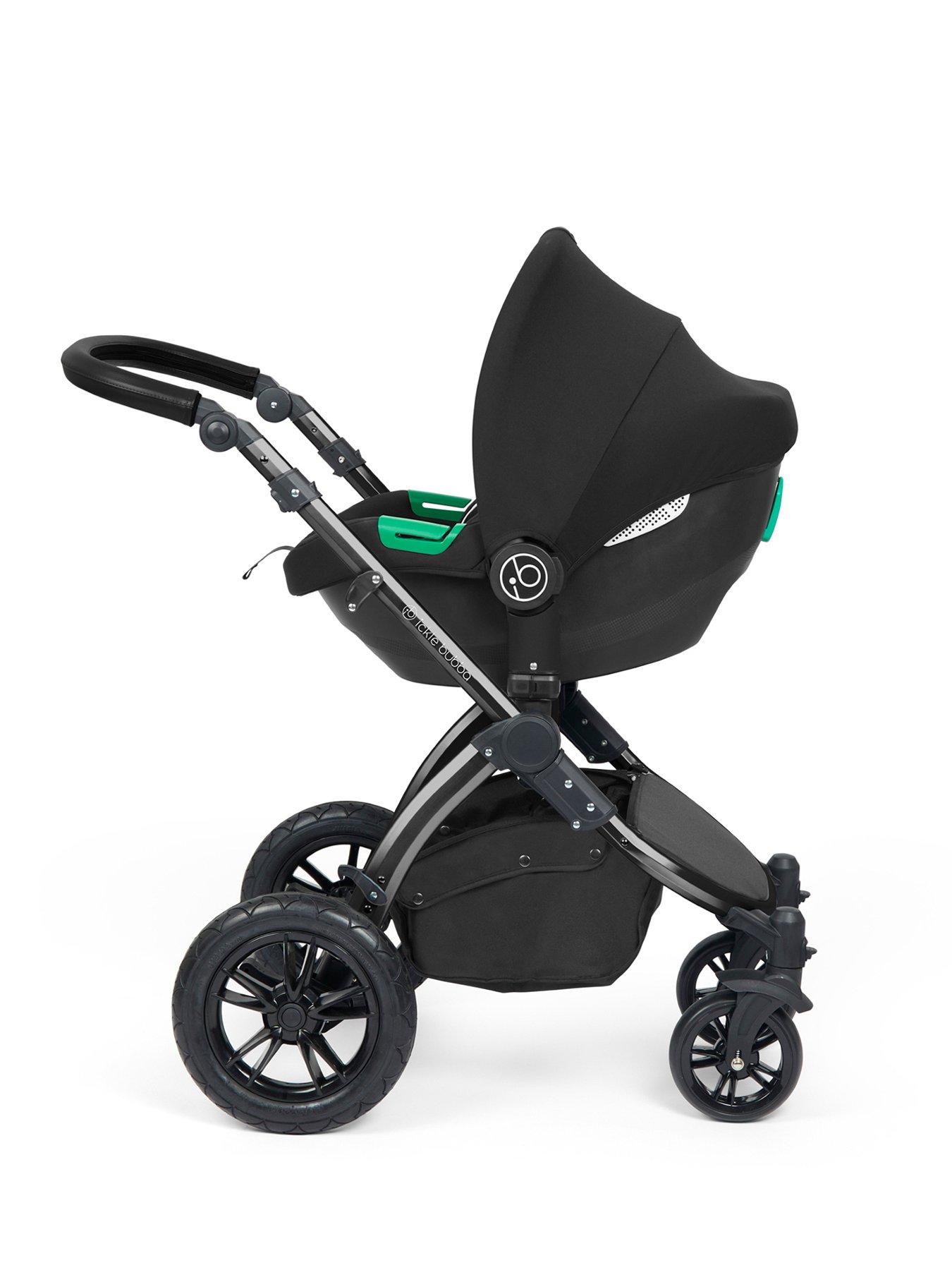 Image 6 of 7 of Ickle Bubba Stomp Luxe 12 Piece Travel System with i-Size Cirrus Car Seat &amp; ISOFIX Base - Black / Pearl Grey / Black