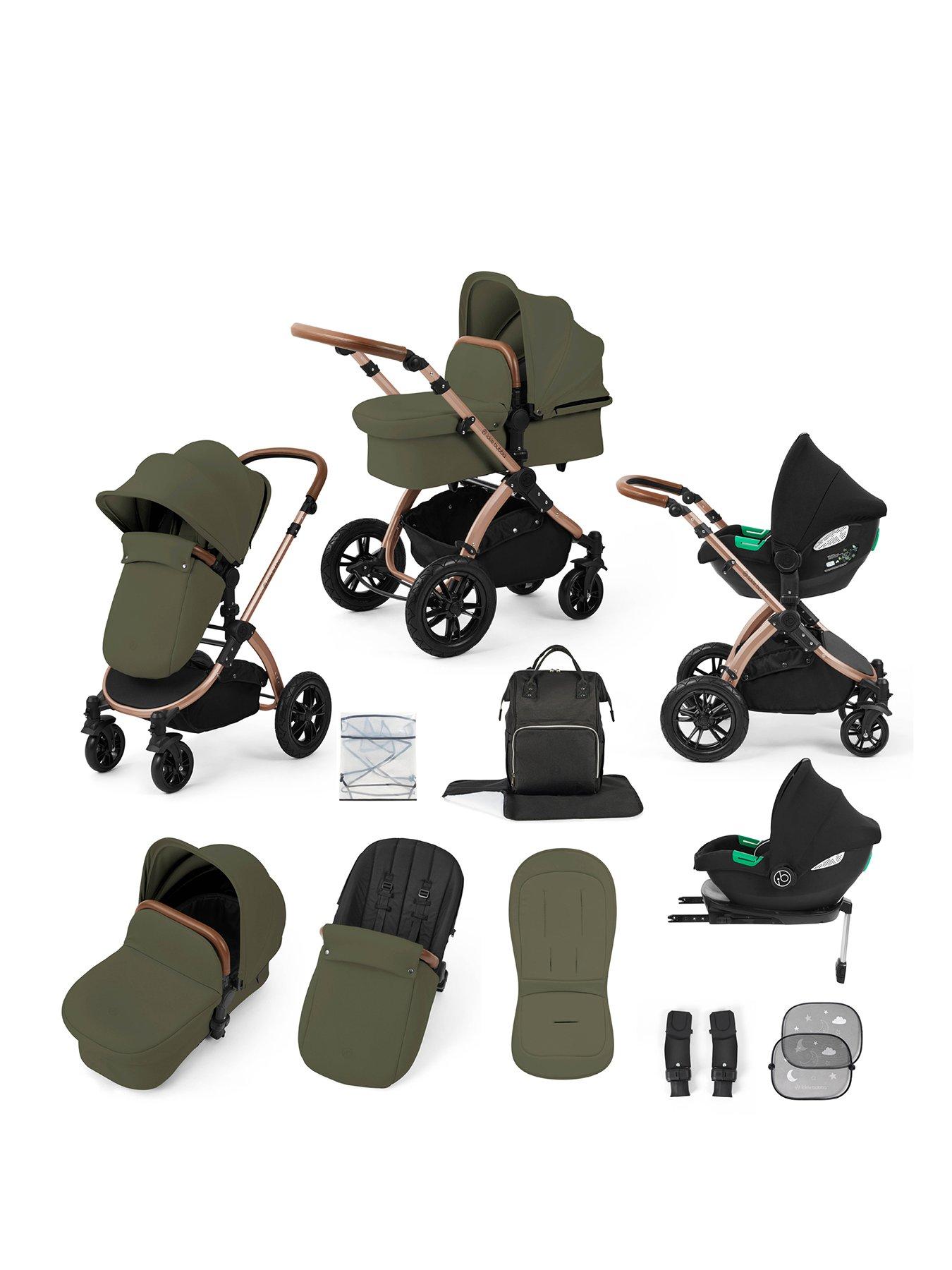 Image 1 of 7 of Ickle Bubba Stomp Luxe 12 Piece Travel System with i-Size Cirrus Car Seat &amp; ISOFIX Base - Bronze / Woodland / Tan