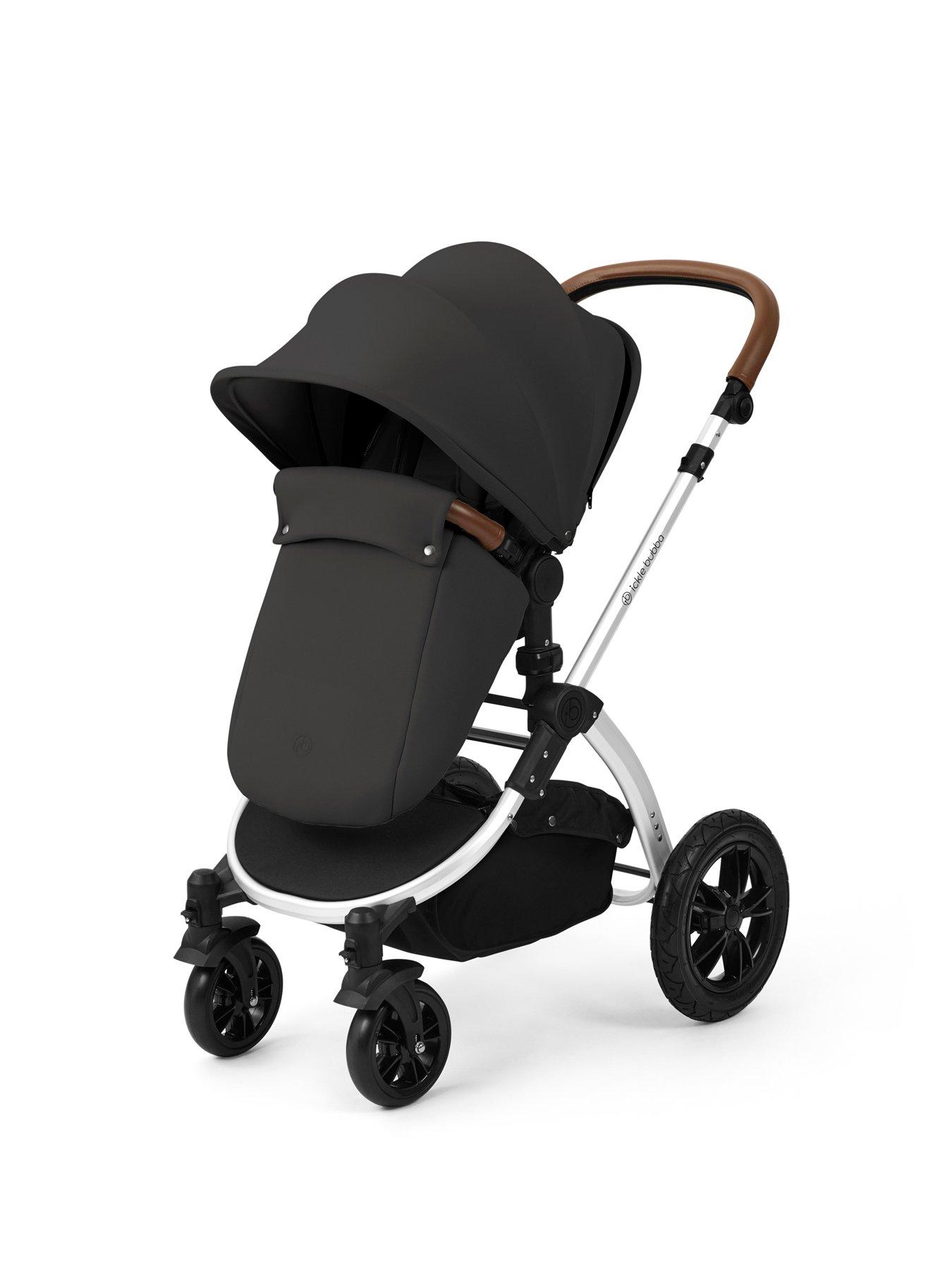 Image 3 of 7 of Ickle Bubba Stomp Luxe 12 Piece Travel System with i-Size Cirrus Car Seat &amp; ISOFIX Base - Silver / Charcoal Grey / Tan
