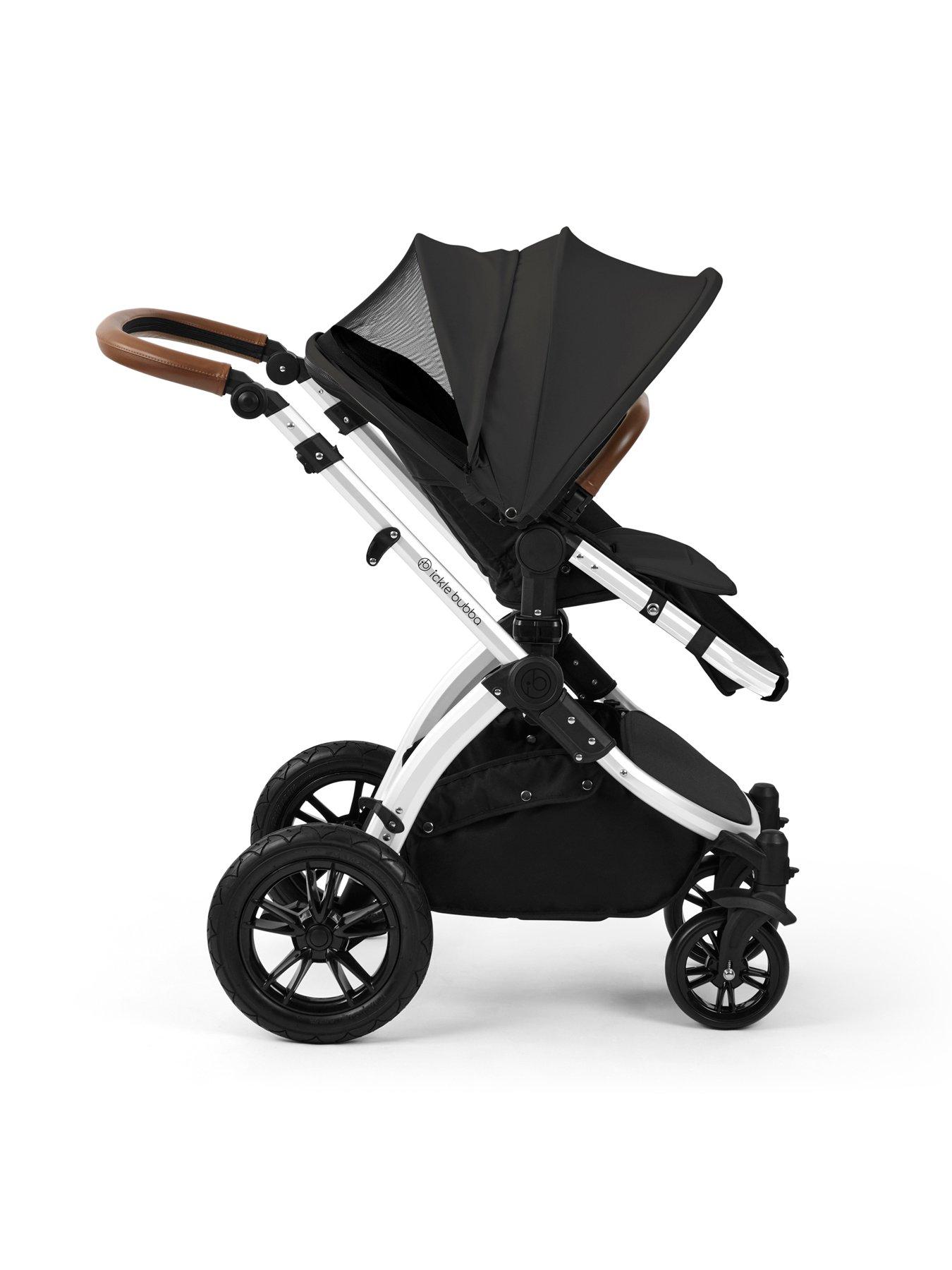 Image 4 of 7 of Ickle Bubba Stomp Luxe 12 Piece Travel System with i-Size Cirrus Car Seat &amp; ISOFIX Base - Silver / Charcoal Grey / Tan