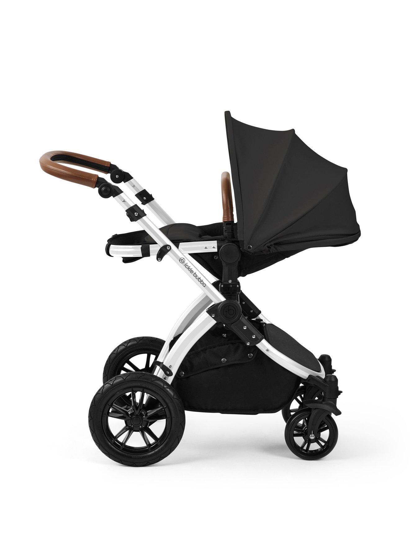 Image 5 of 7 of Ickle Bubba Stomp Luxe 12 Piece Travel System with i-Size Cirrus Car Seat &amp; ISOFIX Base - Silver / Charcoal Grey / Tan