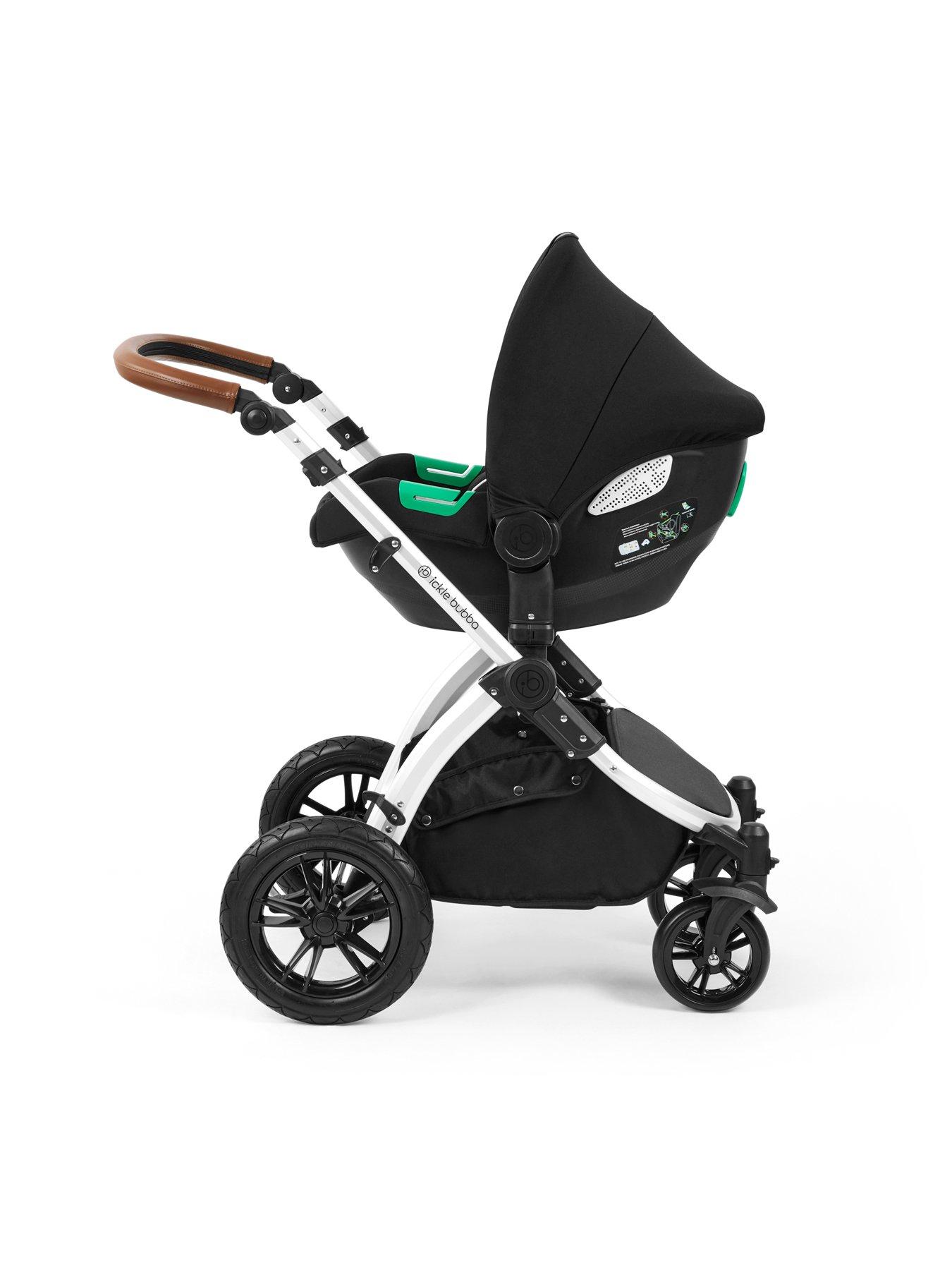 Image 6 of 7 of Ickle Bubba Stomp Luxe 12 Piece Travel System with i-Size Cirrus Car Seat &amp; ISOFIX Base - Silver / Charcoal Grey / Tan