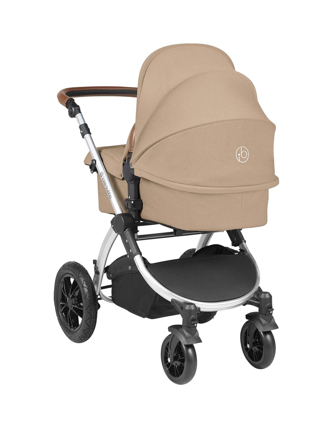 Image 3 of 7 of Ickle Bubba Stomp Luxe 12 Piece Travel System with i-Size Cirrus Car Seat &amp; ISOFIX Base - Silver / Desert / Tan