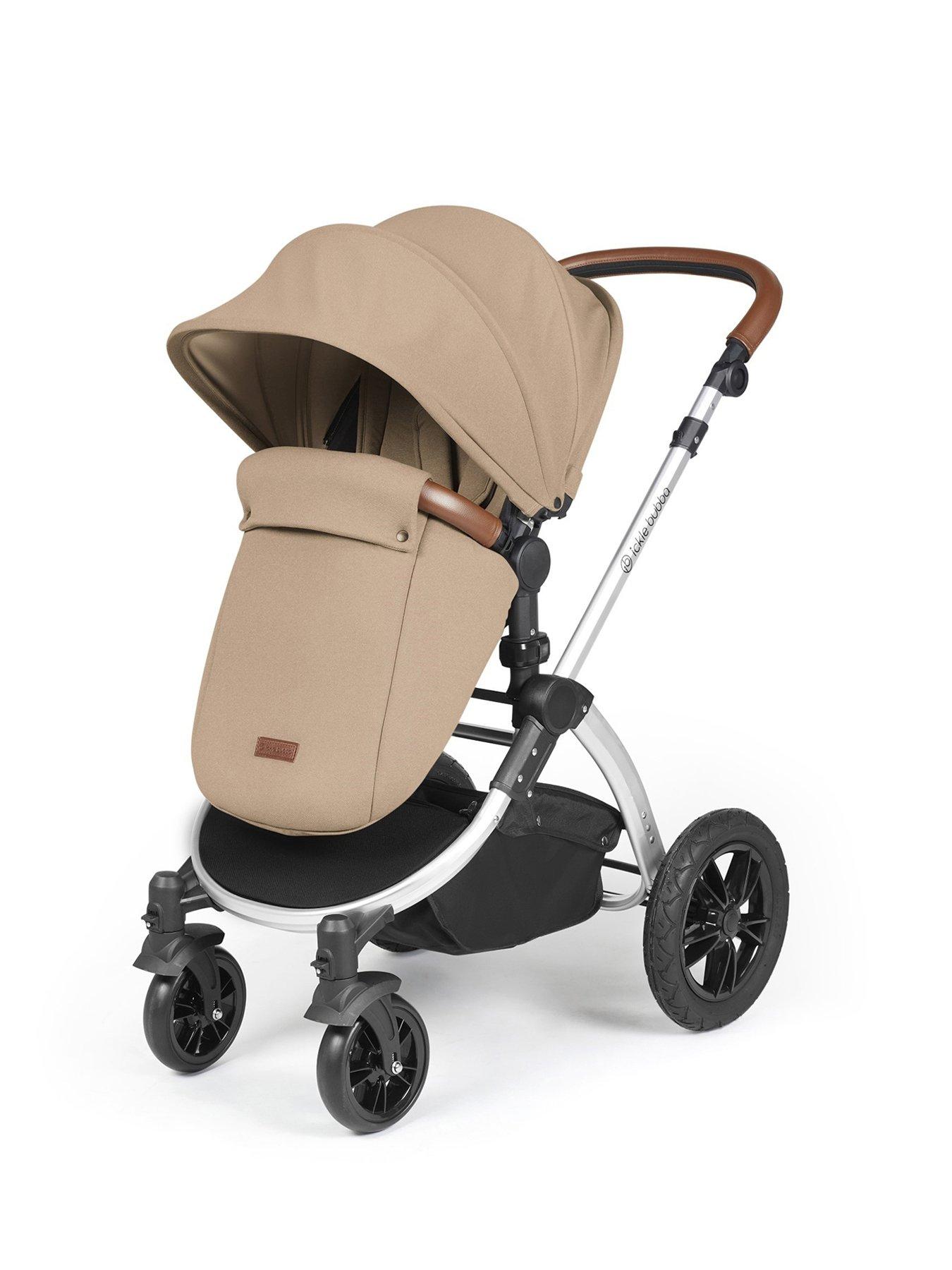 Image 4 of 7 of Ickle Bubba Stomp Luxe 12 Piece Travel System with i-Size Cirrus Car Seat &amp; ISOFIX Base - Silver / Desert / Tan