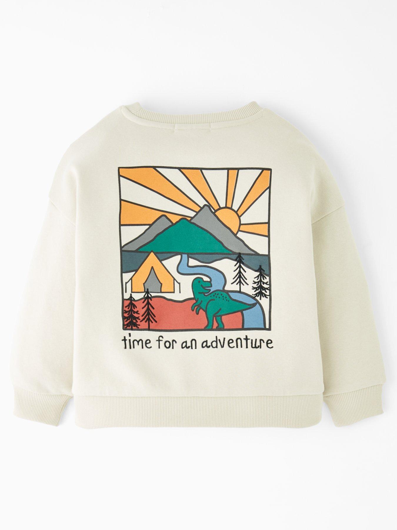 Image 2 of 4 of The Very Collection Boys Adventure Back Print Sweatshirt - Stone Beige