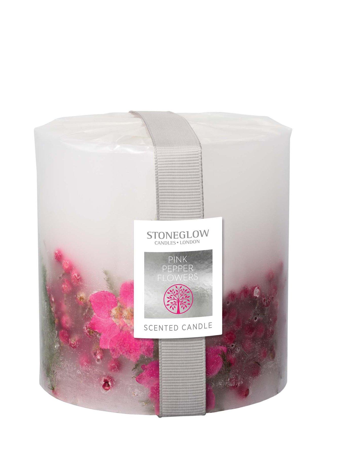 undefined Natures Gift Pink Pepper Flowers Pillar Candle