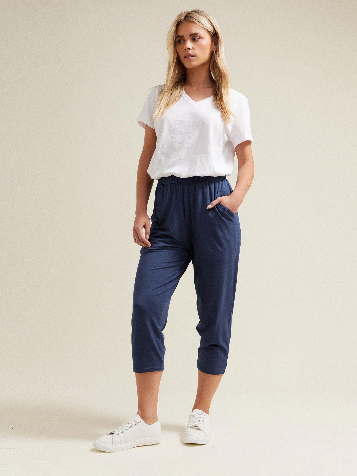 Image 3 of 4 of M&Co Petite Cropped Harem Trouser