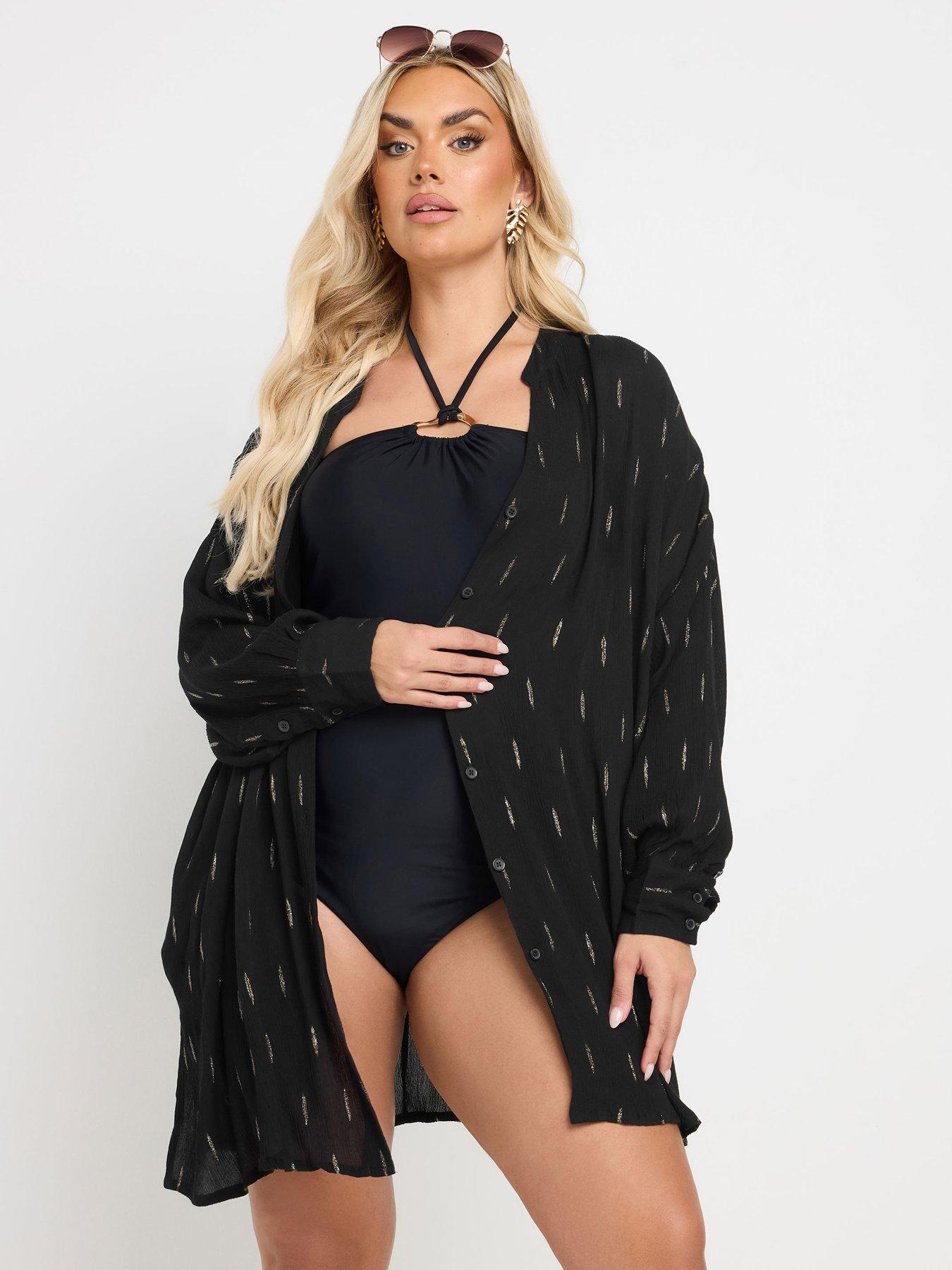 undefined Curve Stand Collar Beach Shirt - Black