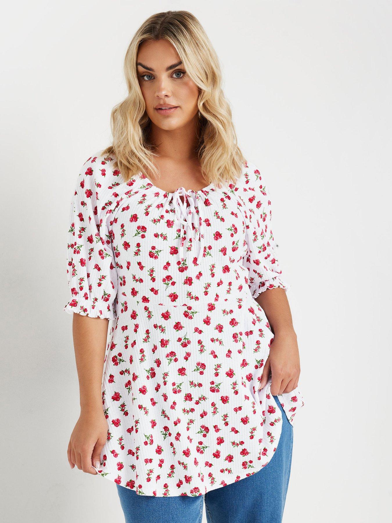 undefined Curve Short Sleeve Milkmaid Textured Top