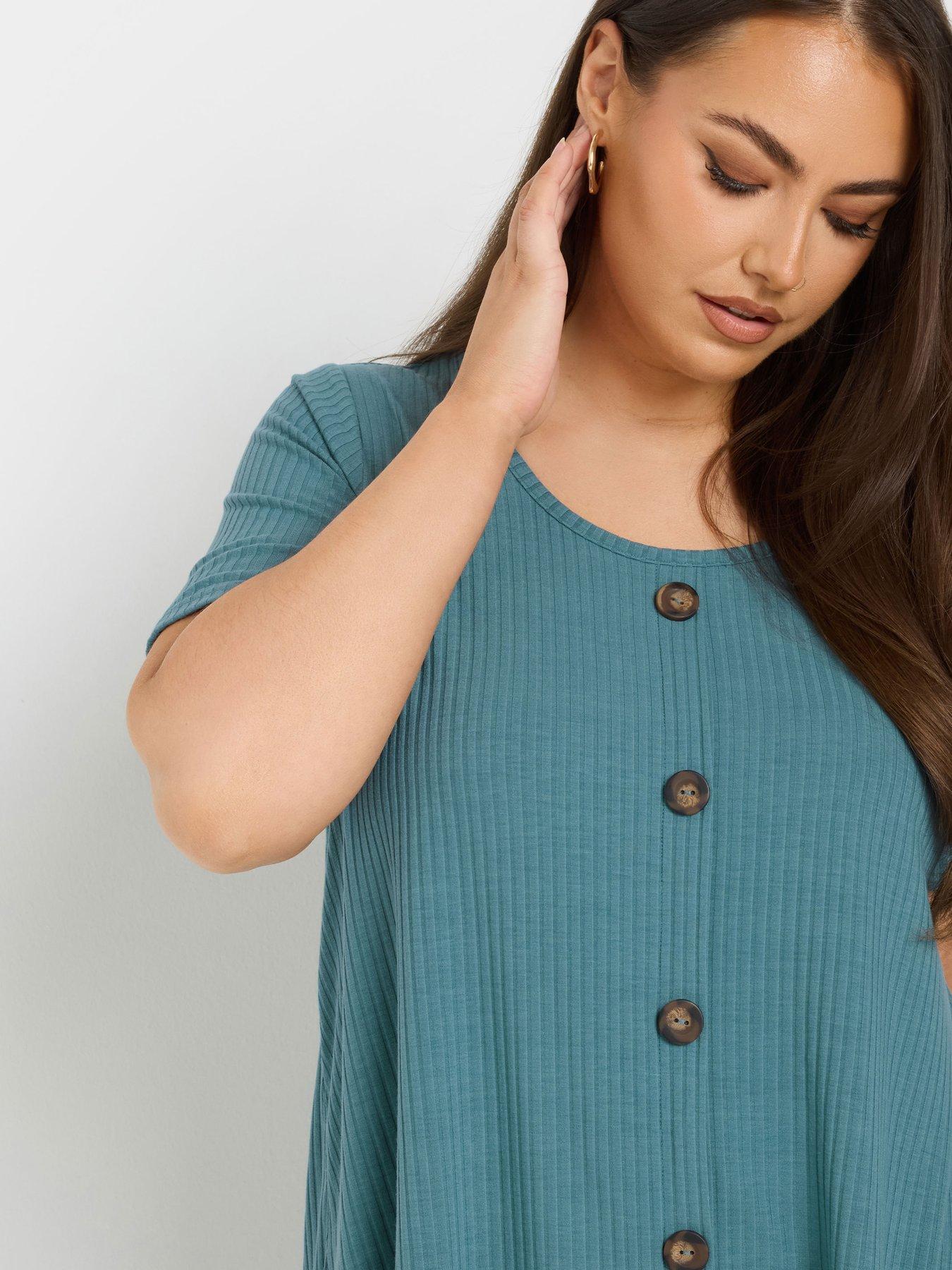 Pale Blue Contast Rib T Shirt main image 1