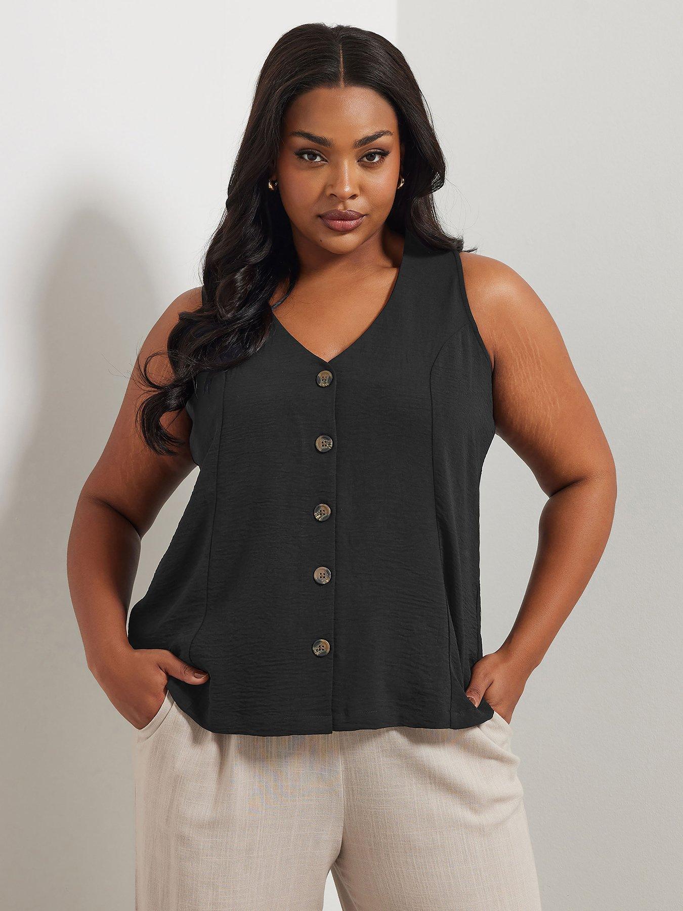 undefined Curve Waistcoat Vest - Black