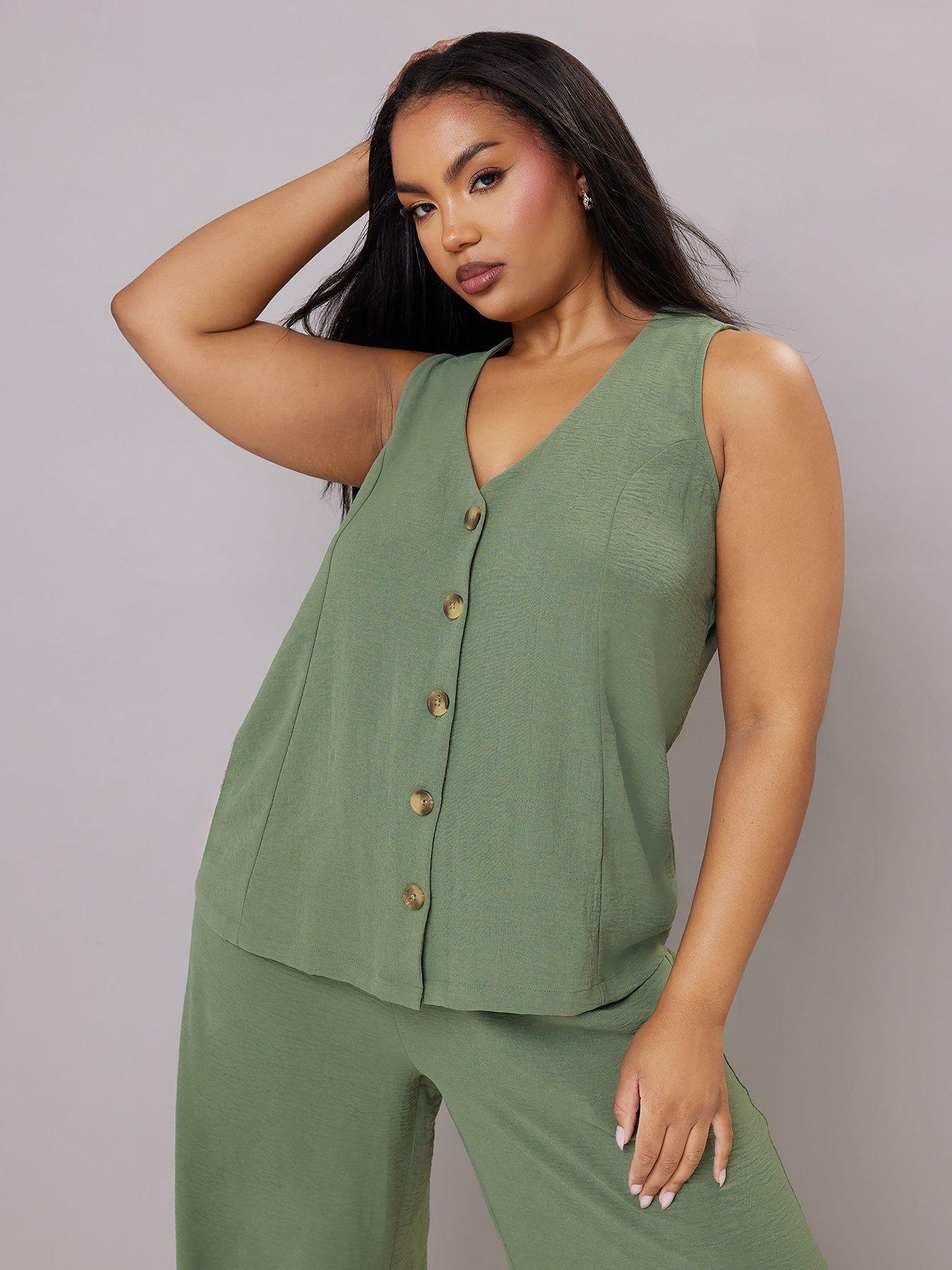 Image of Yours Curve Waistcoat Vest - Green