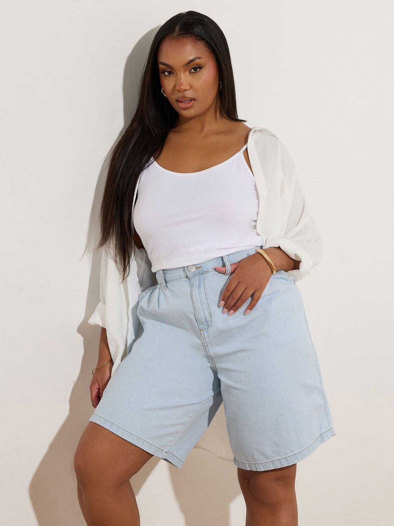 undefined Curve Bermuda Denim Short - Blue