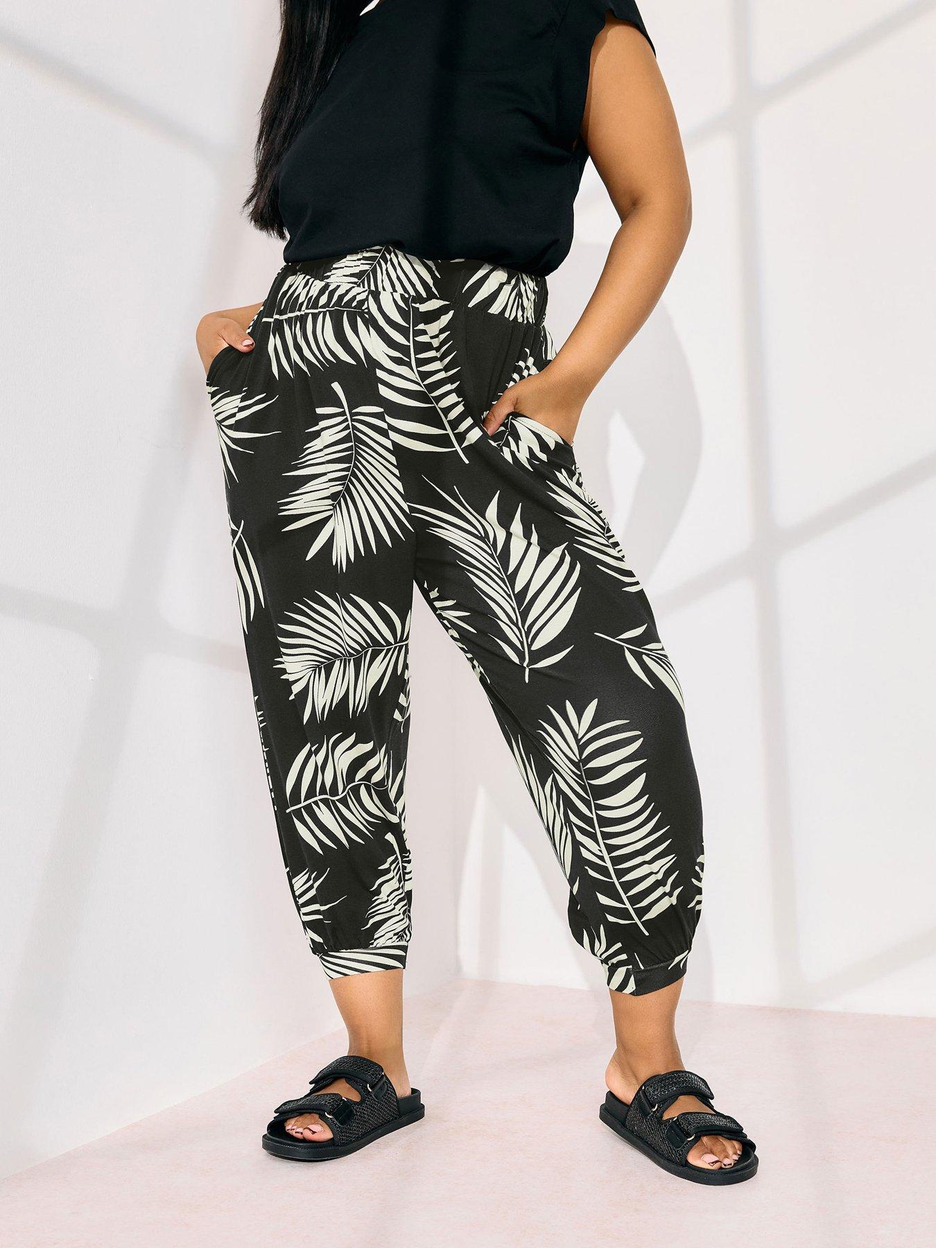 undefined Curve Jersey Crop Harem - Black