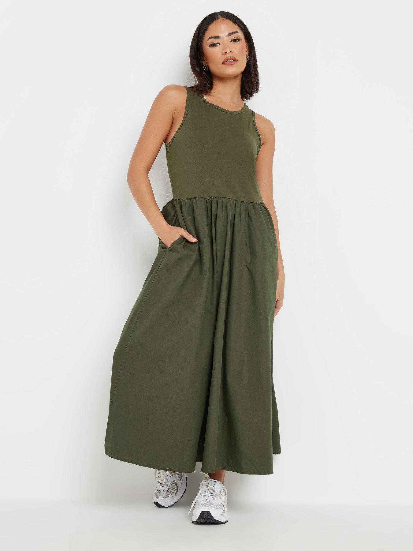 Image 1 of 4 of PixieGirl Petite Sleeveless Poplin Skater Dress