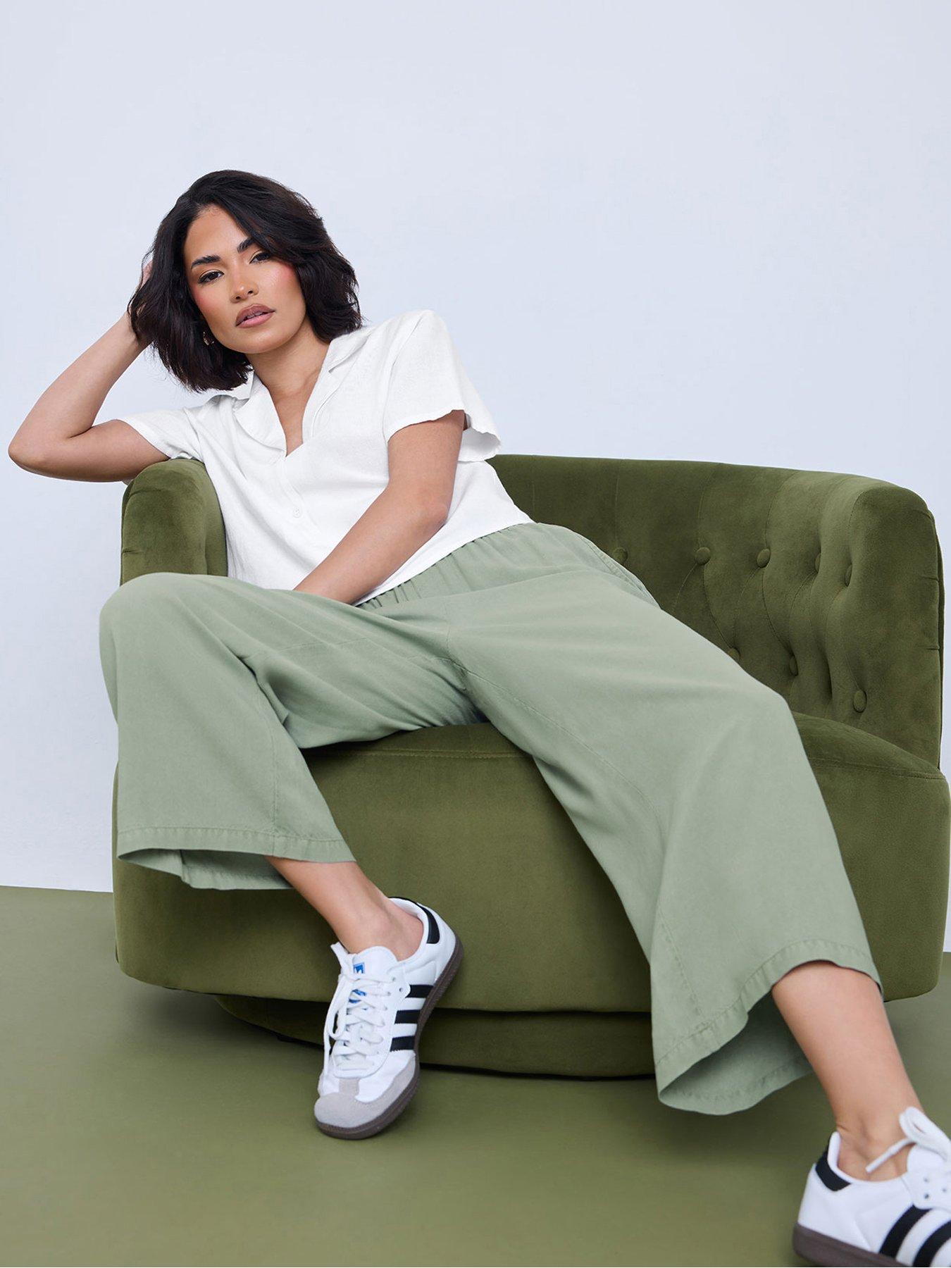 Image 1 of 4 of PixieGirl Petite Acid Wash Crop Trouser