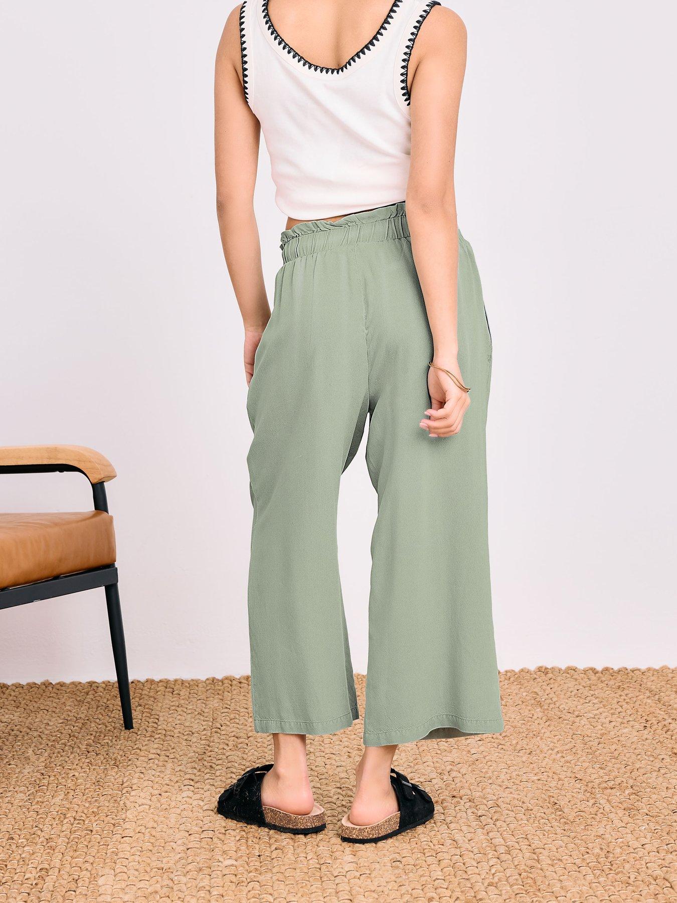 Image 2 of 4 of PixieGirl Petite Acid Wash Crop Trouser