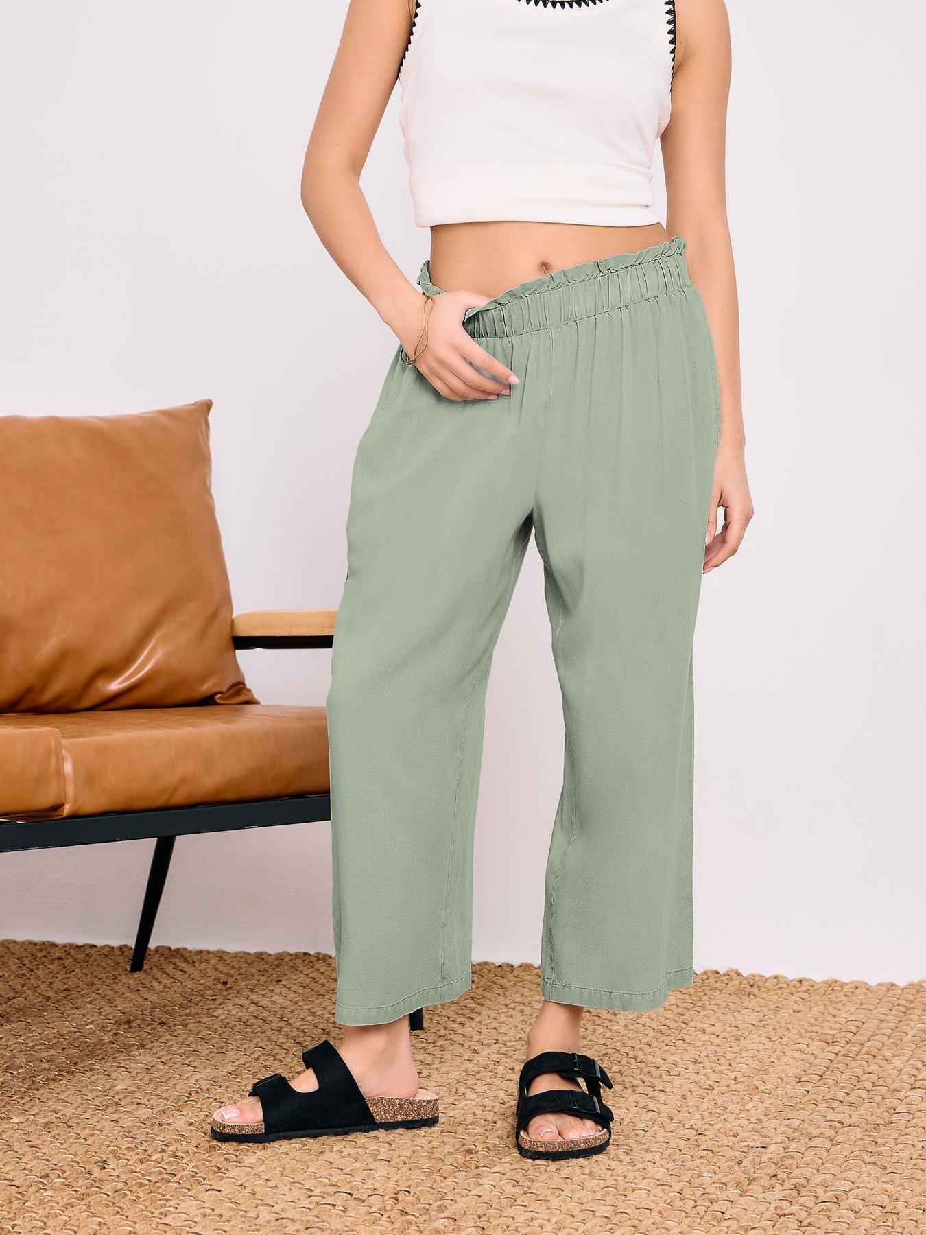 Image 3 of 4 of PixieGirl Petite Acid Wash Crop Trouser